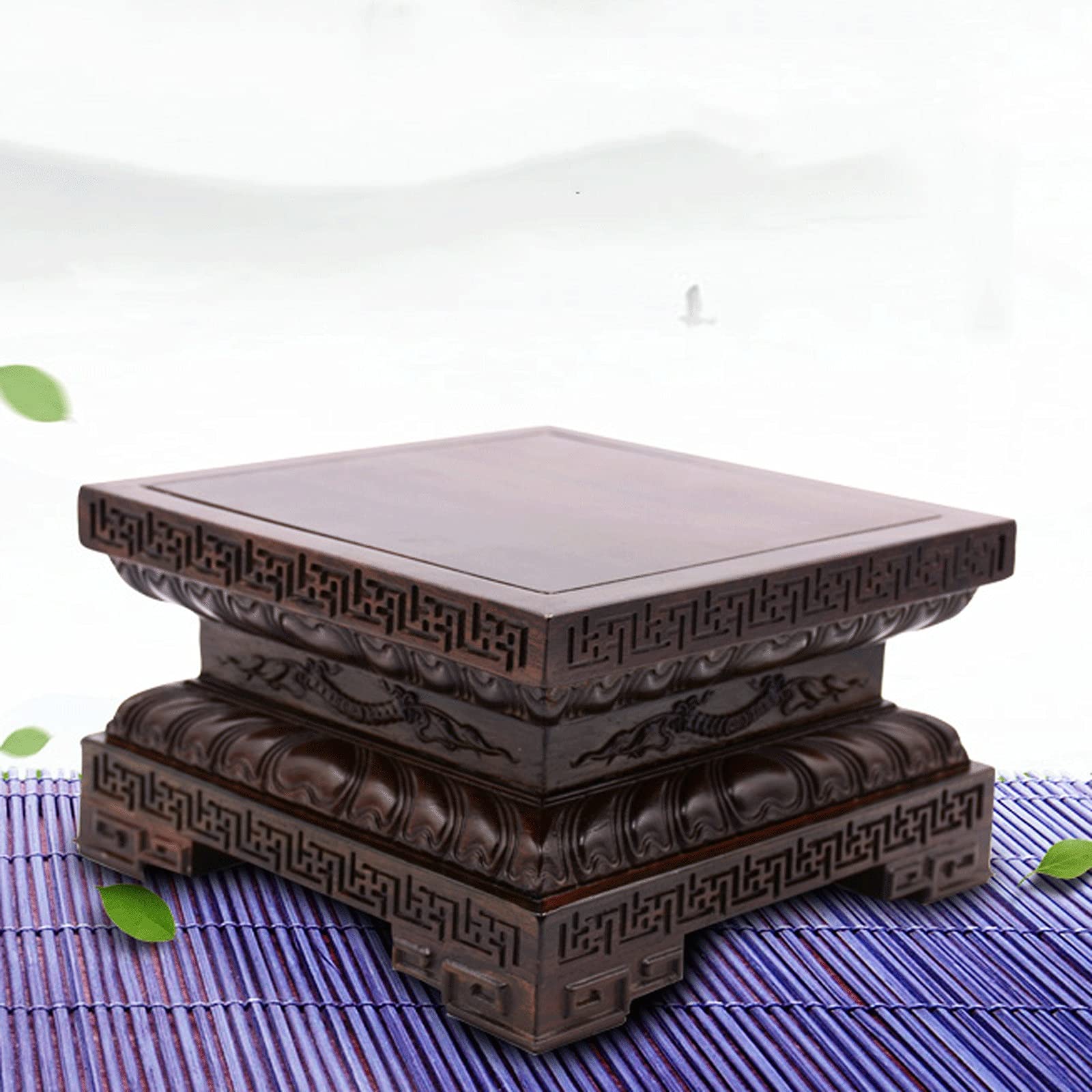 Ciieeo Base Statue Bouddha En Bois Massif - Présentoir Artisanale Pour Vase Et Figurines