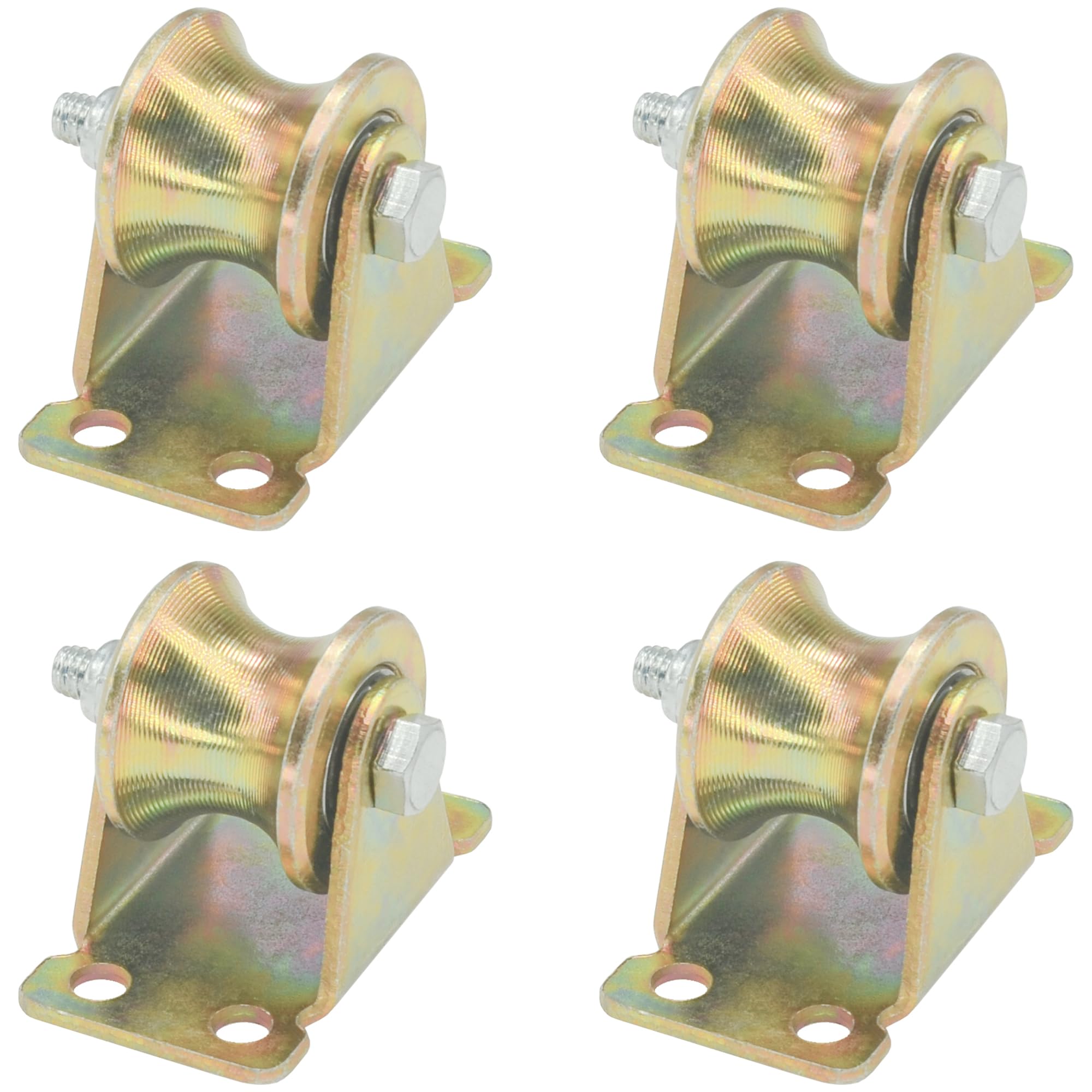 4 PCS Heavy Duty Gate Wheels Rigid Track Pullyes,Colored Steel Track Rollers (U Groove)