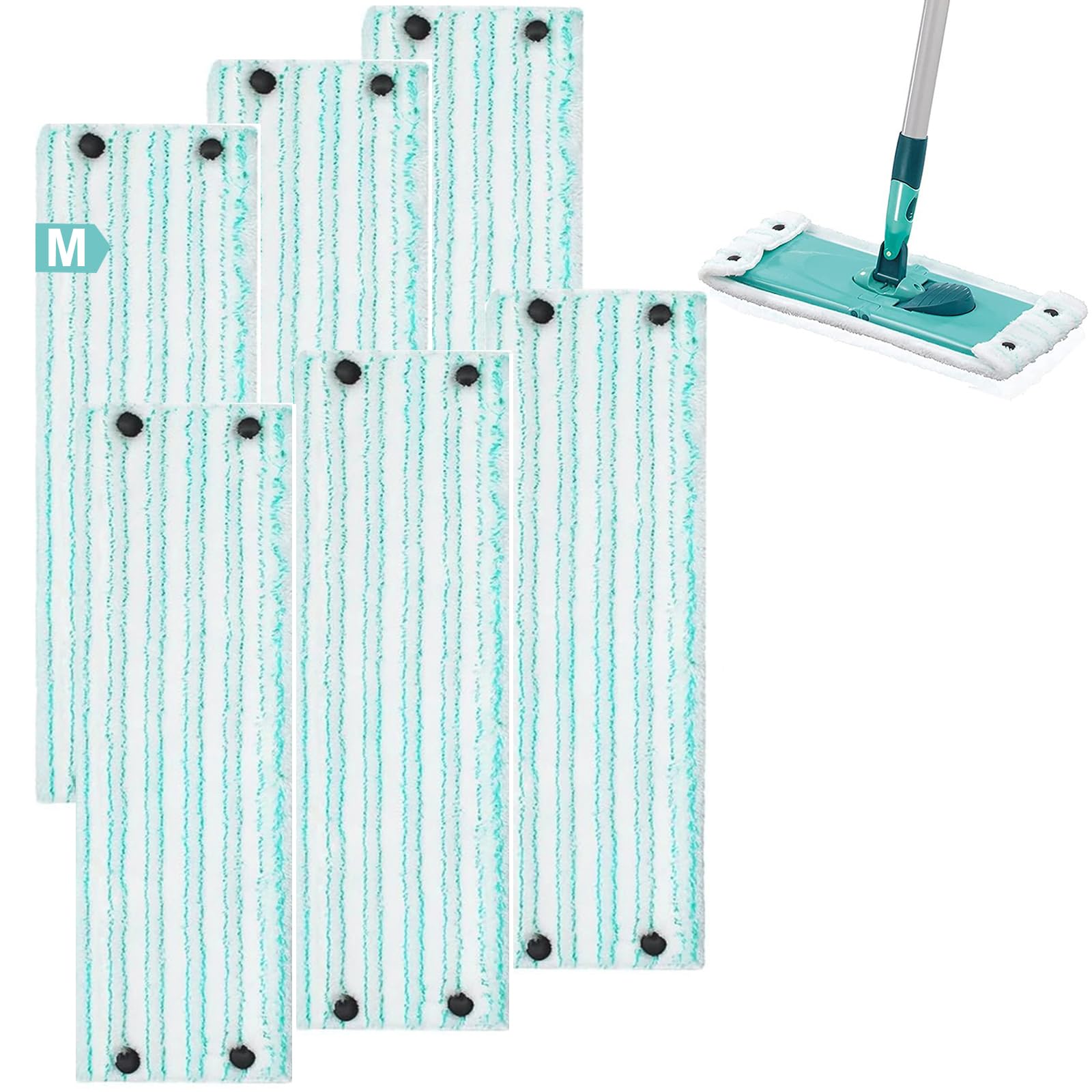 Sgizoku 6 pièces de rechange Leifheit Clean Combi Twist M Micro Duo Ensemble d'accessoires de rechange Mop fort pouvoir de nettoyage 42 x 15 cm
