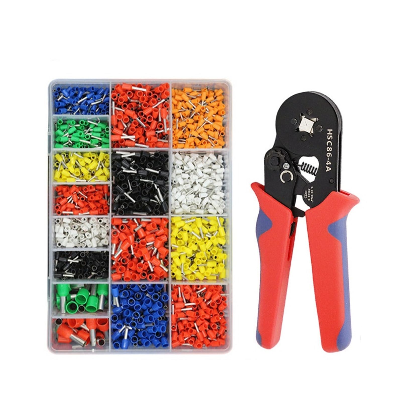 Corelix 2120Pcs And 86-4A Tubular Crimping Terminal And Crimping Pliers Combination Set For Electrical Wiring(2120Pcs And 86-4A)
