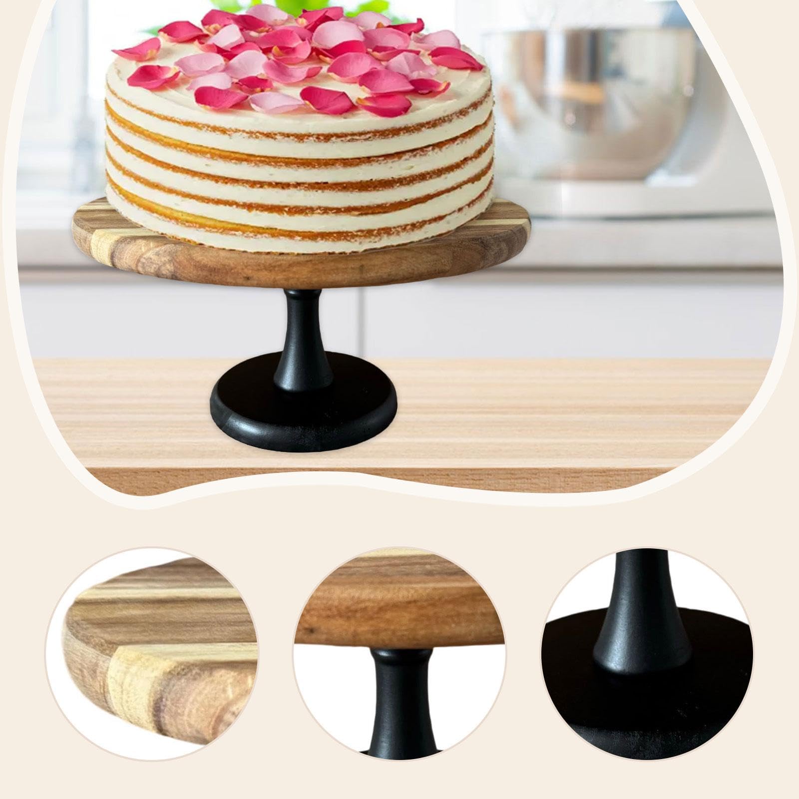 Cupcake Stand Soporte de Madera para Dulces Plato Decorativo Expositor de Postres Bandeja para Servir Repostería Adecuado para Cumpleaños Reuniones FA, 25cm