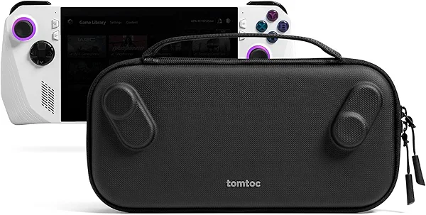 tomtoc Carrying Case Compatible with ASUS ROG Ally/ROG Ally X, Slim Case, Protective Hard Portable Travel Carrying bag for ASUS ROG Ally Console, Lightweight Shell for Travel, Black