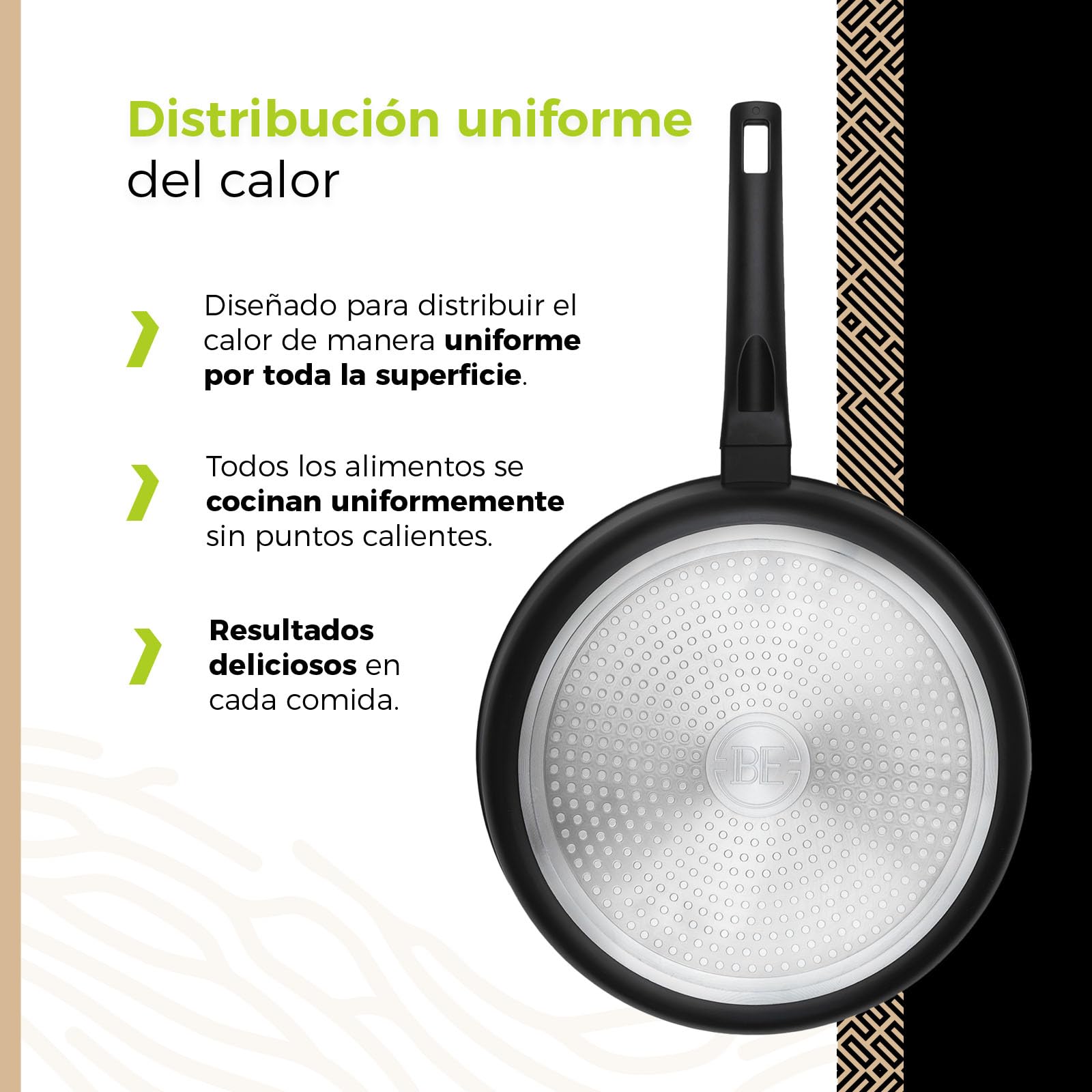 Be Living Sartén con tapa – Ø 28 cm – Sartén honda – Cerámica – Inducción – Sin PFAS – Antiadherente – Serie Delight