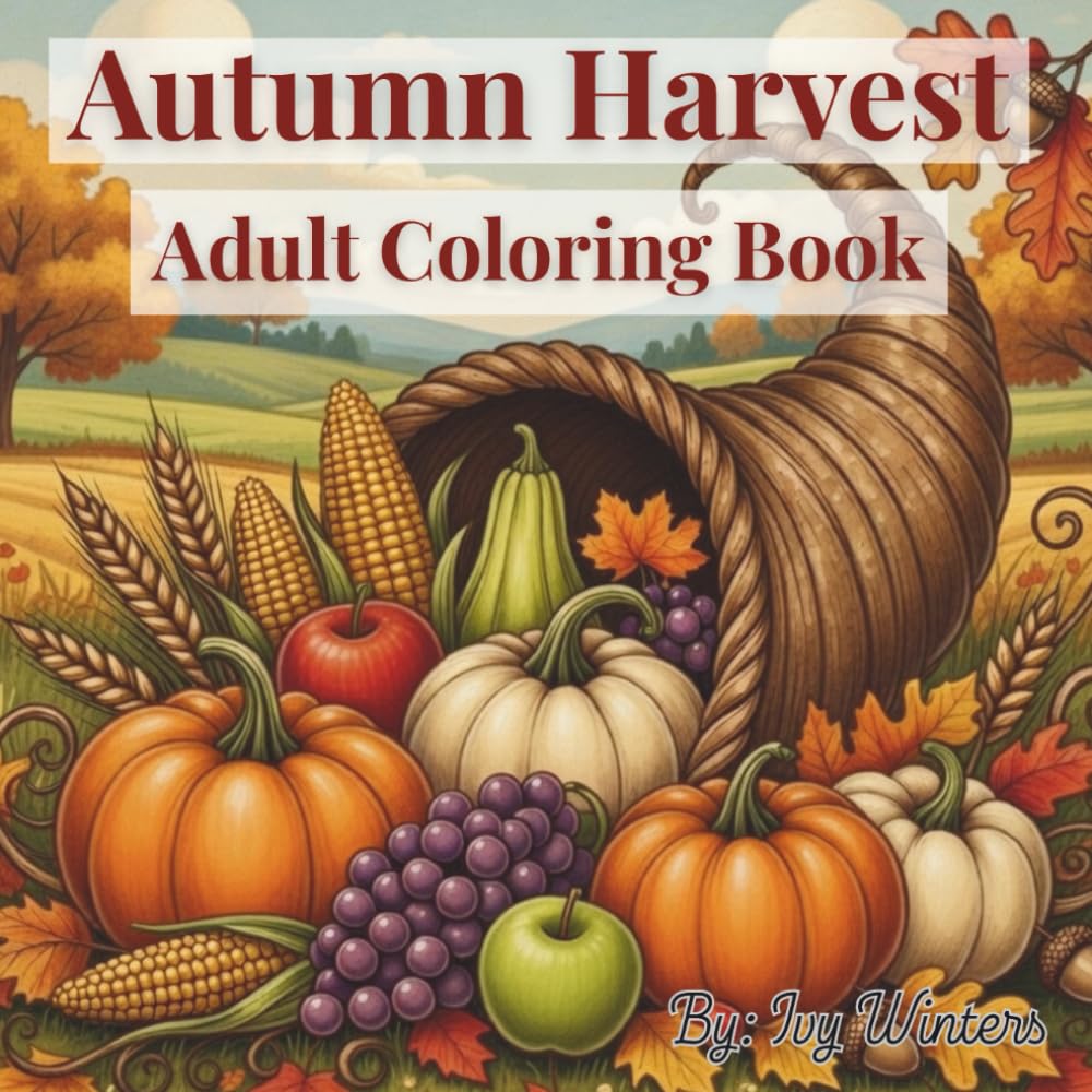 Autumn Harvest: Adult Coloring Book of Chrysanthemums, Dahlias, and Seasonal Flowers: Sophisticated Outlines of Rich Fall Blooms and Foliage for Stress Relief (A Year in Bloom)