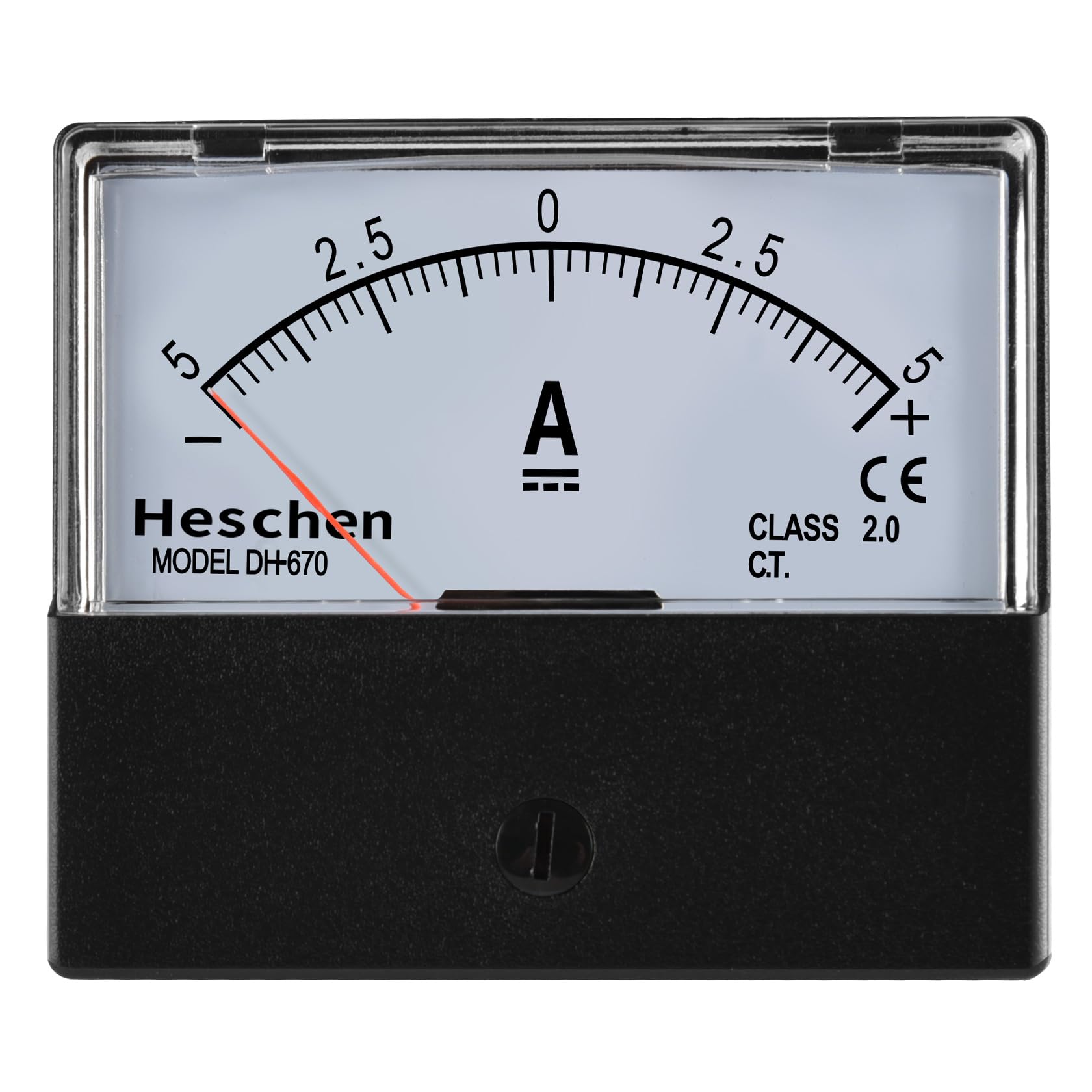 Heschen Prostokątny panel zamontowany miernik prądu amperomierz tester DH-670 DC -5-0-5A klasa 2.0