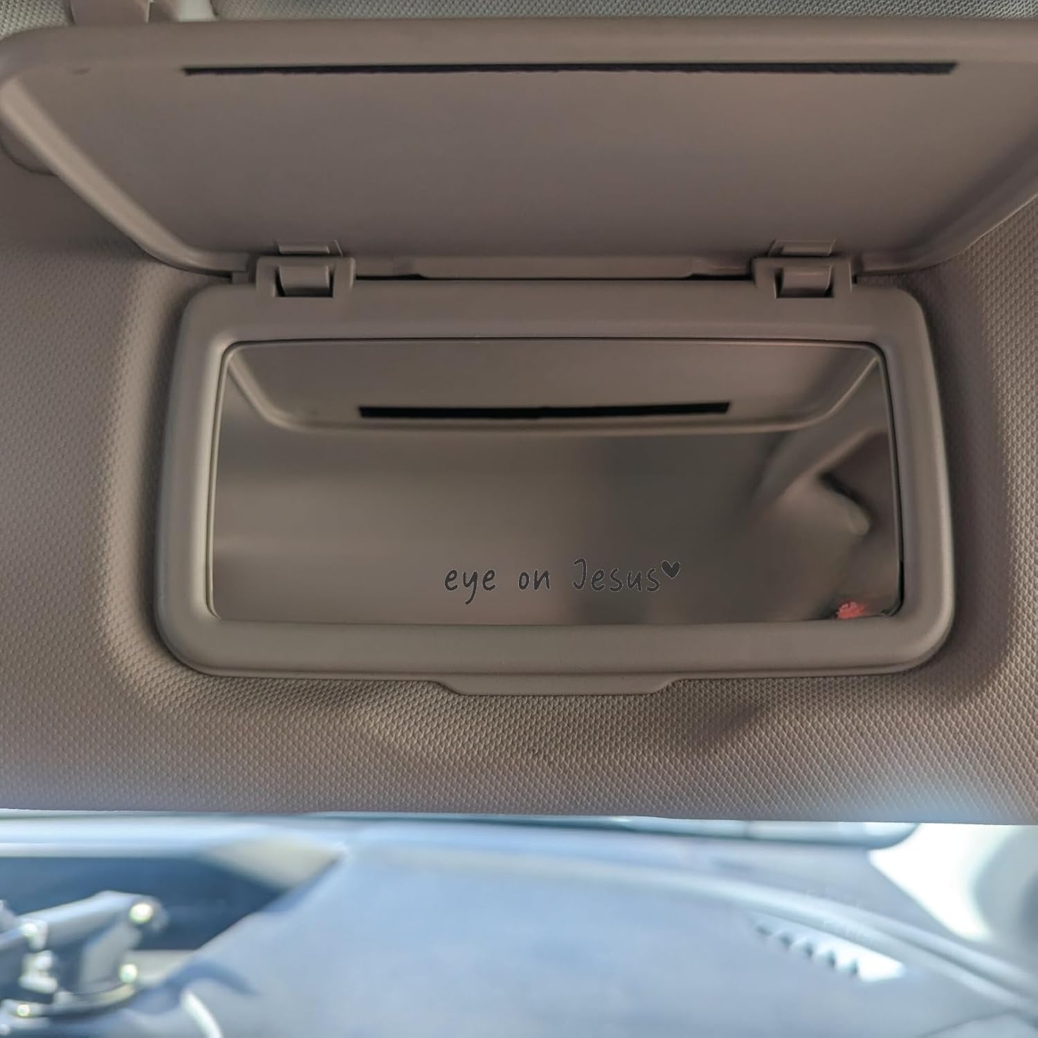 I Love You Drive Safe Mirror Sticker, Car Stickers for Women, Rearview Mirror Decal, Cute Car Decals, Valentines Day Gifts for Her, Him (Eye on Jesus - Black) - Image 2