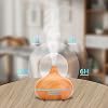 OBEV Large 500 mL Air Humidifier Ultrasonic Ambient Humidifier Room Humidifier Light Steam Humidifier Automatic Shut-Off Feature with Adjustable Timer Humidifier Led Light Steam Machine (Open Wood)