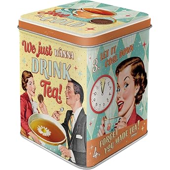 Nostalgic-Art Retro Tea Canister 100g Tea & Cookies Together - Gift Idea for Tea Lovers Storage for Loose Tea and Tea Bags Vintage Design