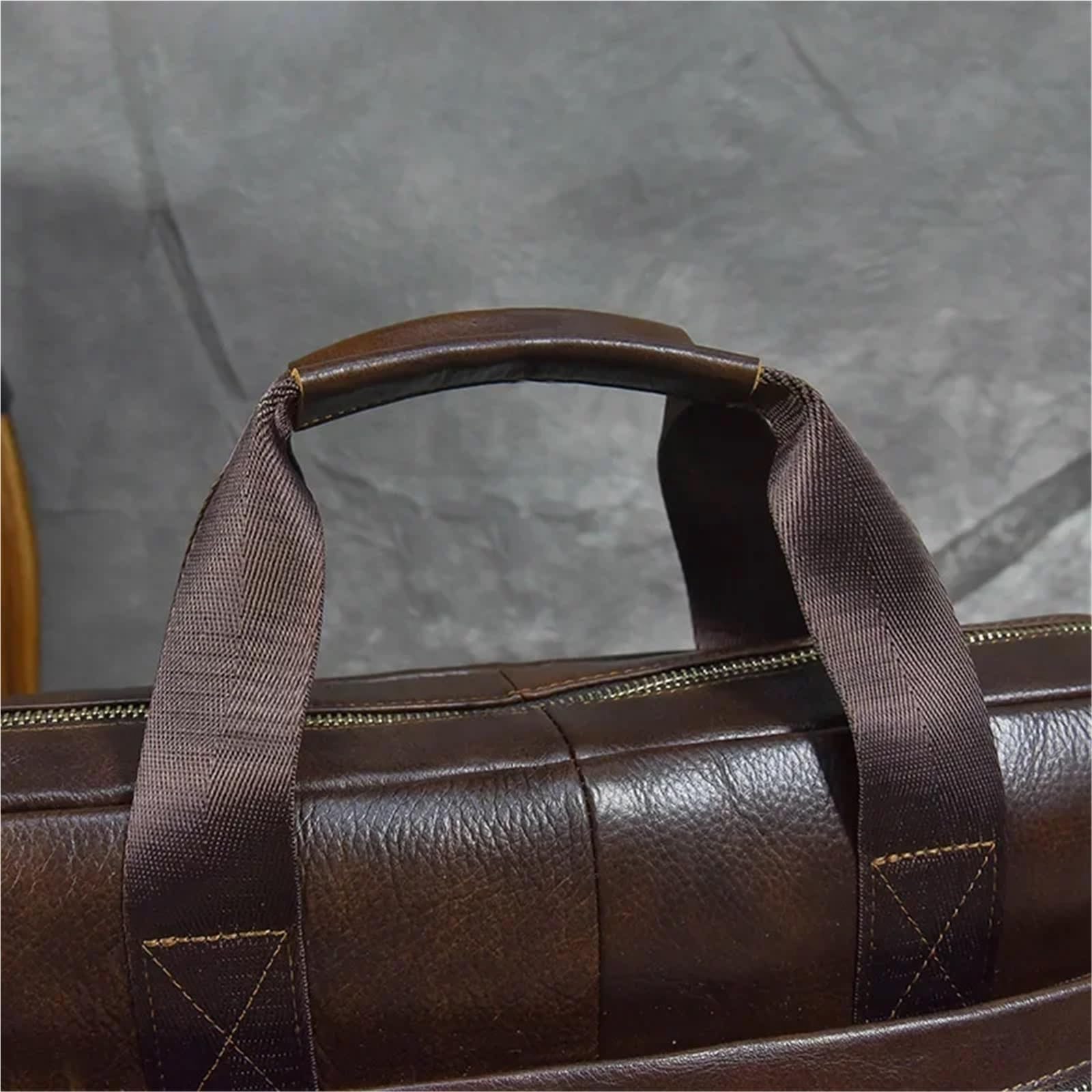 Bolso Mensajero De Cuero Maletín de cuero for ordenador portátil 15,6 pulgadas, bolso mano piel vaca for hombre, bandolera for En Viaje De Negocios