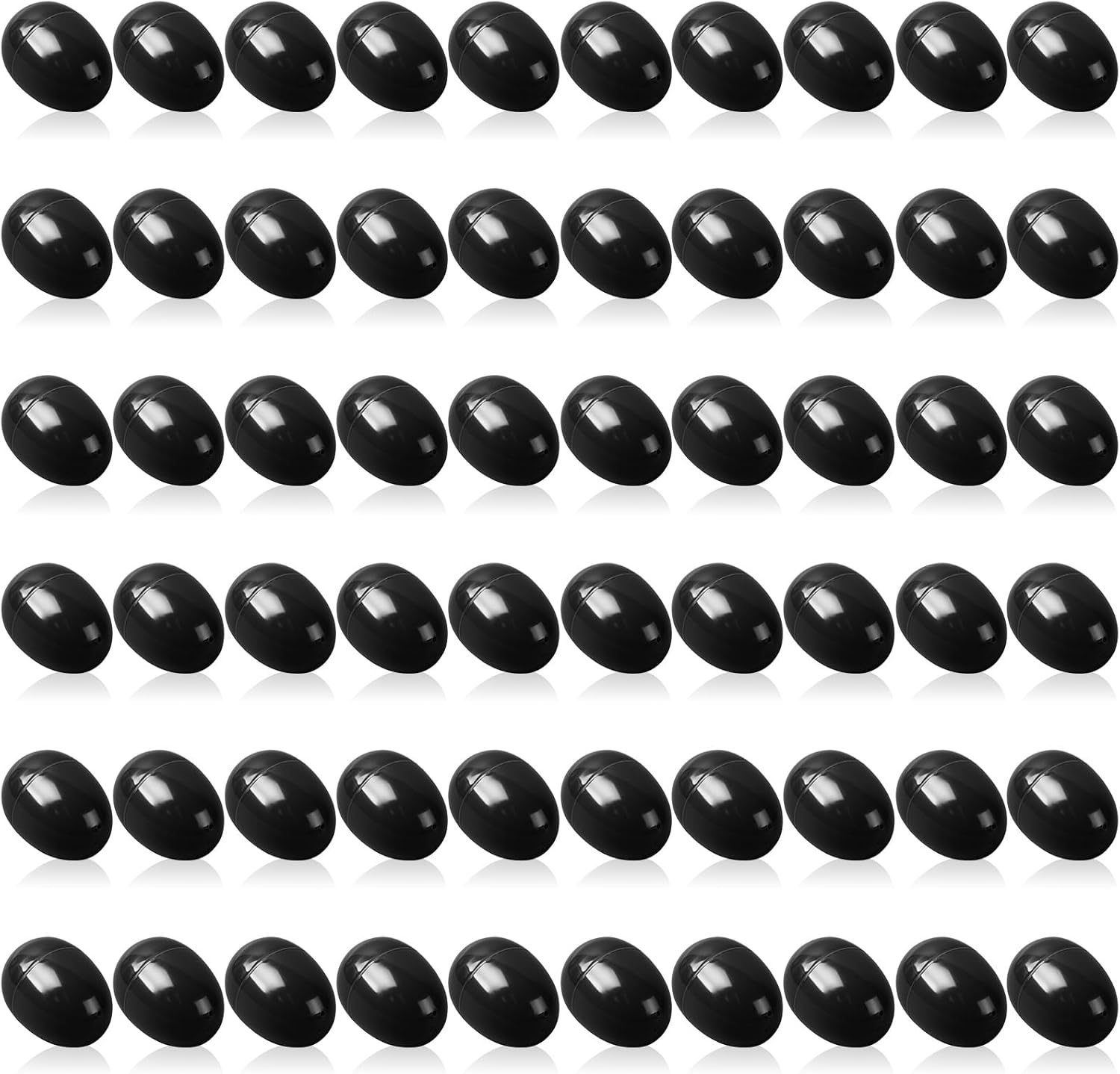 Easter Eggs 2.4” - Black Fillable Easter Eggs - 60 Pcs Easter Basket Stuffers - Black Eggs Bowl and Vase Filler Faux for DIY Spring and Easter Decorations (Black)