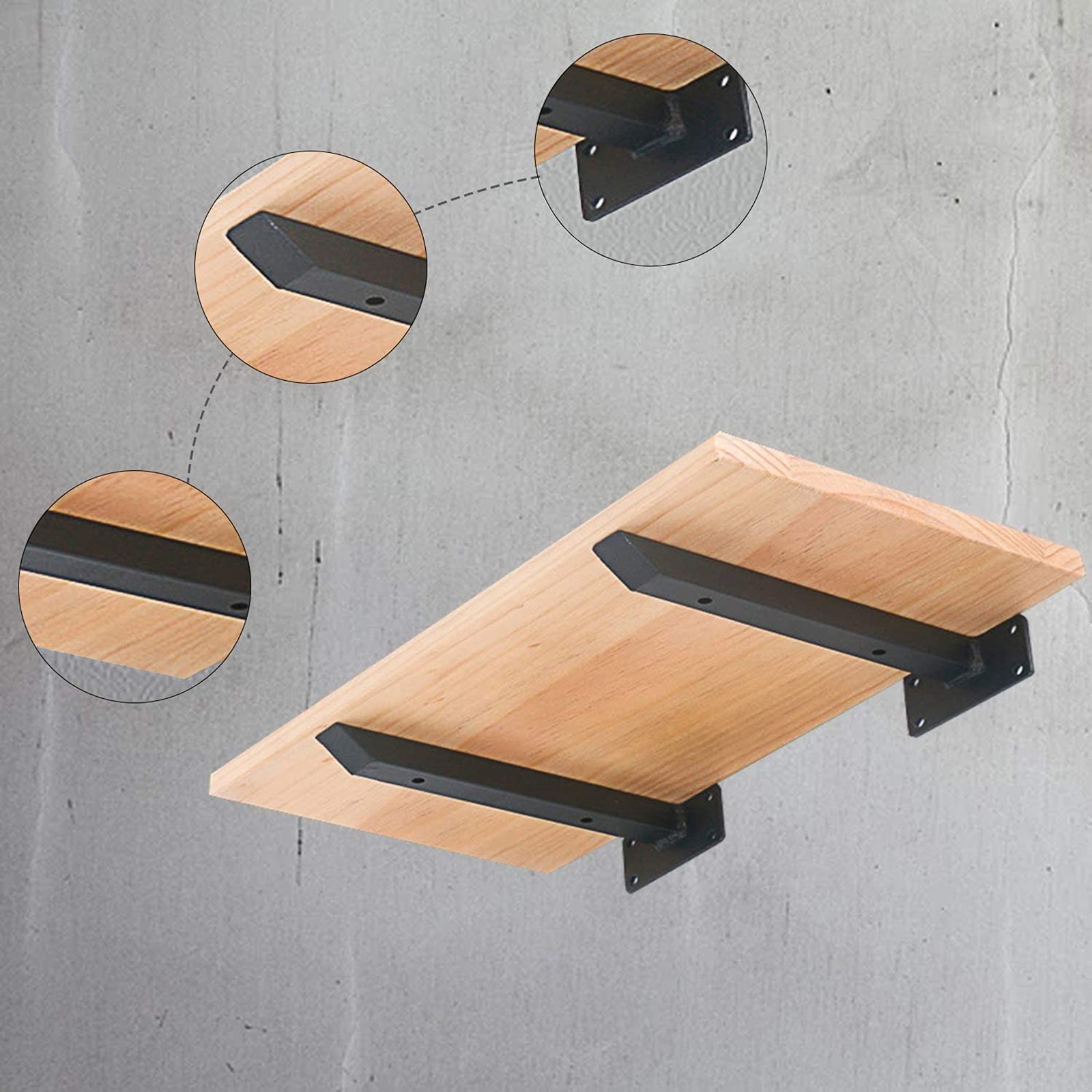 LIGUOYI 4Pcs Wandhalterung Für Regal, Schwimmende Regalhalterung, Stahl Massiv, Bodenträger Wandregal Mit Schrauben, LagerregalBücherregalSchuhregal, Schwerlast-Konsole, Regalhalterung Unsichtbar