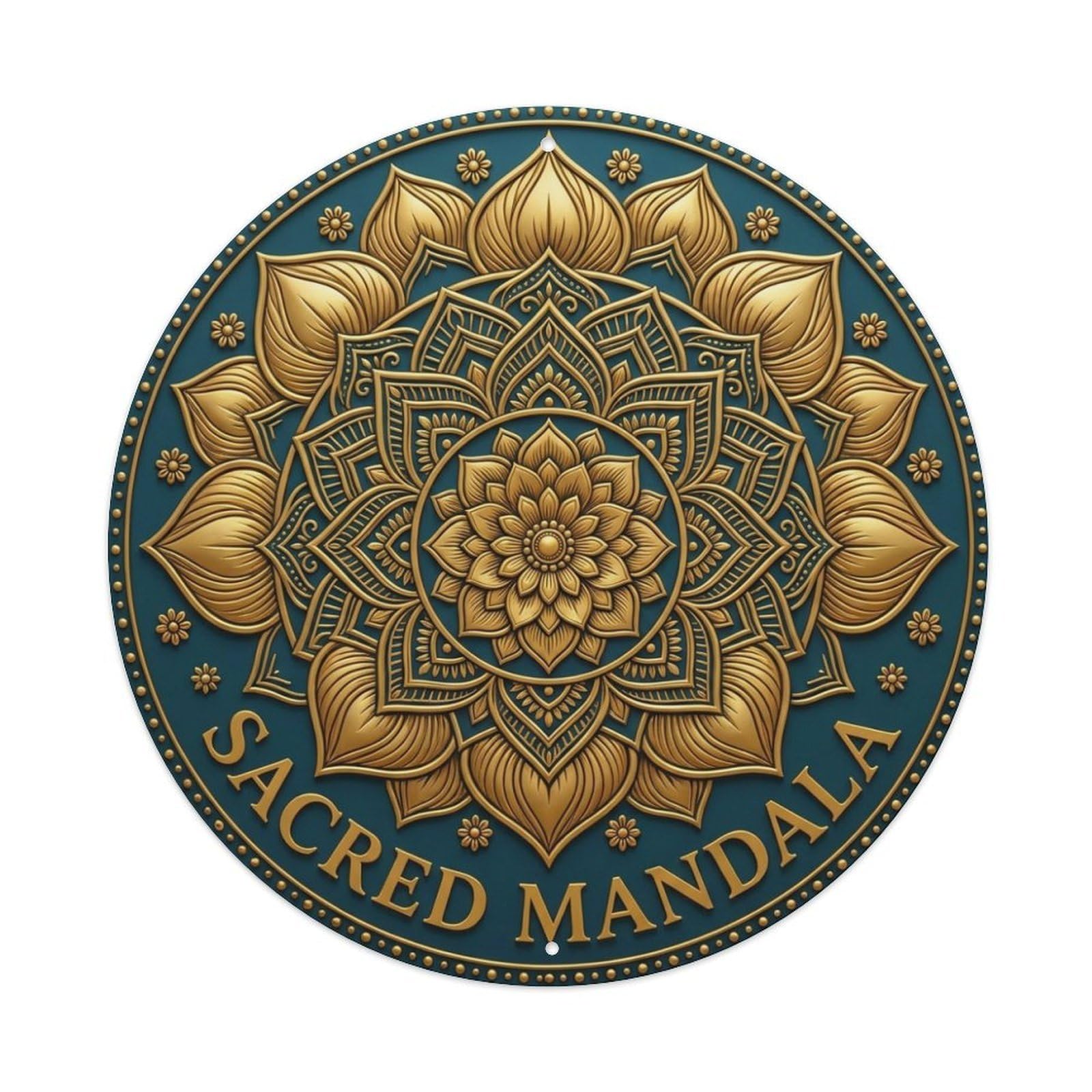 Vintage Sacred Mandala Flower Zen Yoga Metal Tin Sign