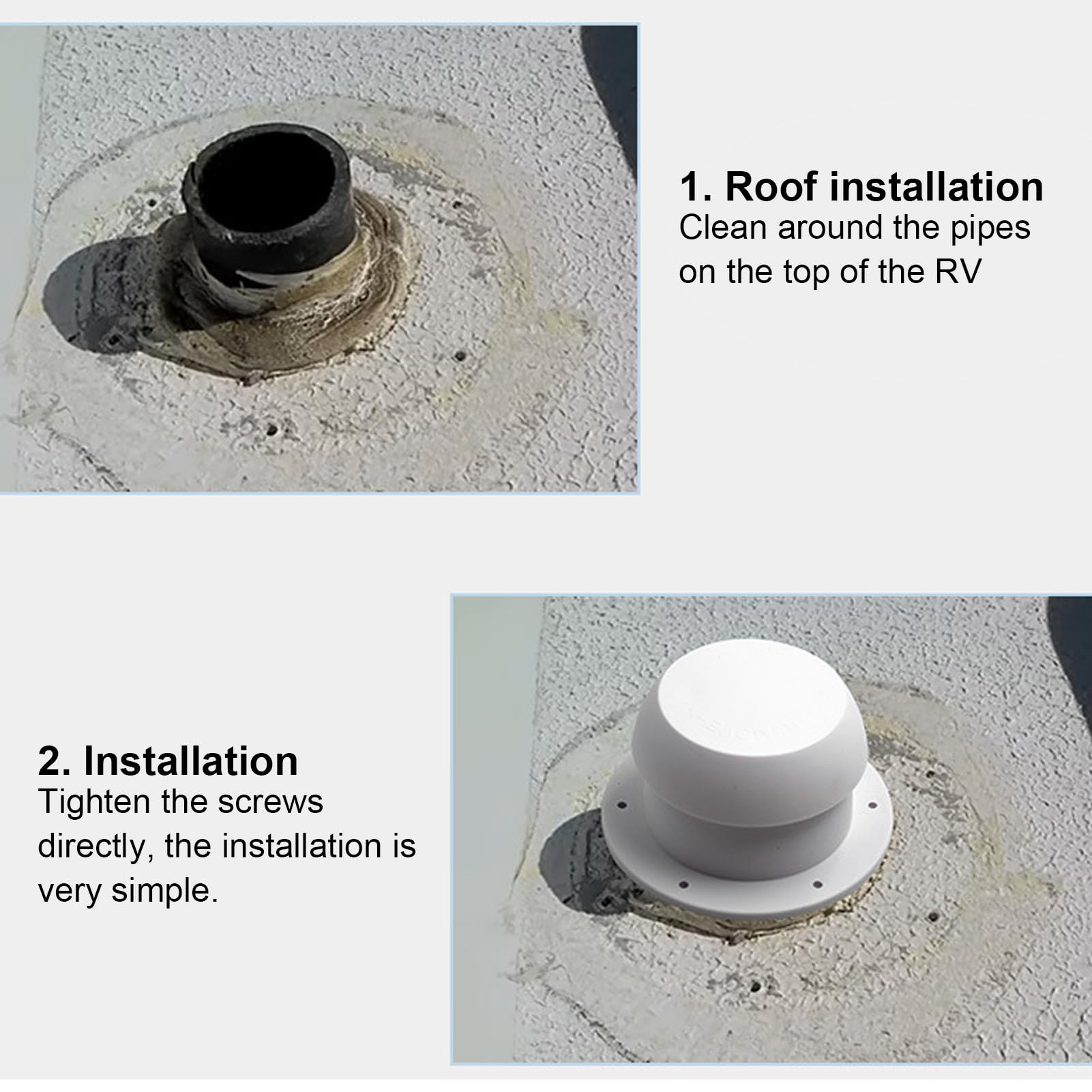 Tapa de Ventilación de Vehículos Recreativos Redondos, Material de ABS Resistente, Flujo de Aire Mejorado, Opciones de Instalación Versátiles, Instalación Rápida, sin Esfuerzo, Pantalla de