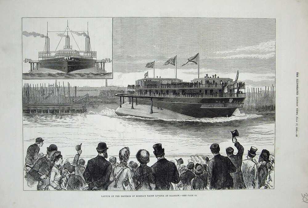Schiff 1880 ProdukteinführungsKaiserRusslandYacht Livadia Glasgow