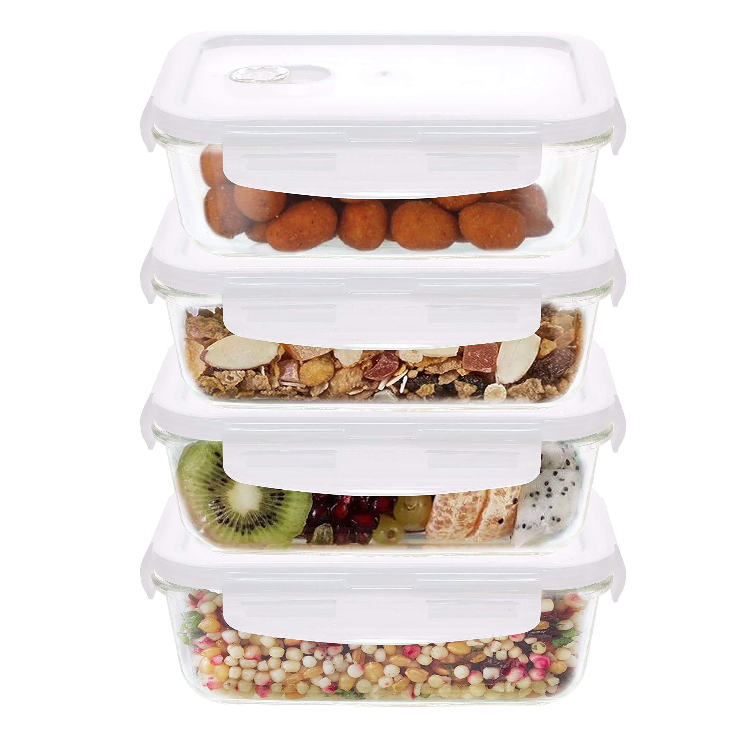 Glass Food Containers - Set of 4 -27 Glass Food Containers - Set of 4 -27