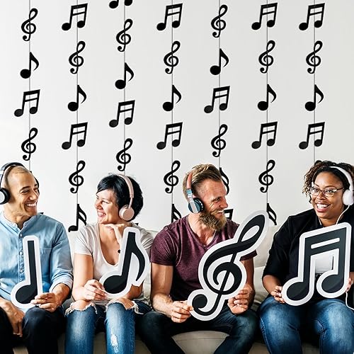 Miniatura 3 de Decoraciones de fiesta temática musical, 8 piezas de notas musicales, decoración musical para aula, decoración de fiesta de rock and roll,