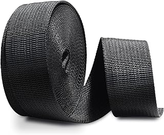 Nylon Webbing 3/4 Inch Heavy Duty Black Nylon Webbing Straps 3/4" Wide, 6 Sizes 12 Yard Webbing Strapping for Outdoor Crafting DIY.