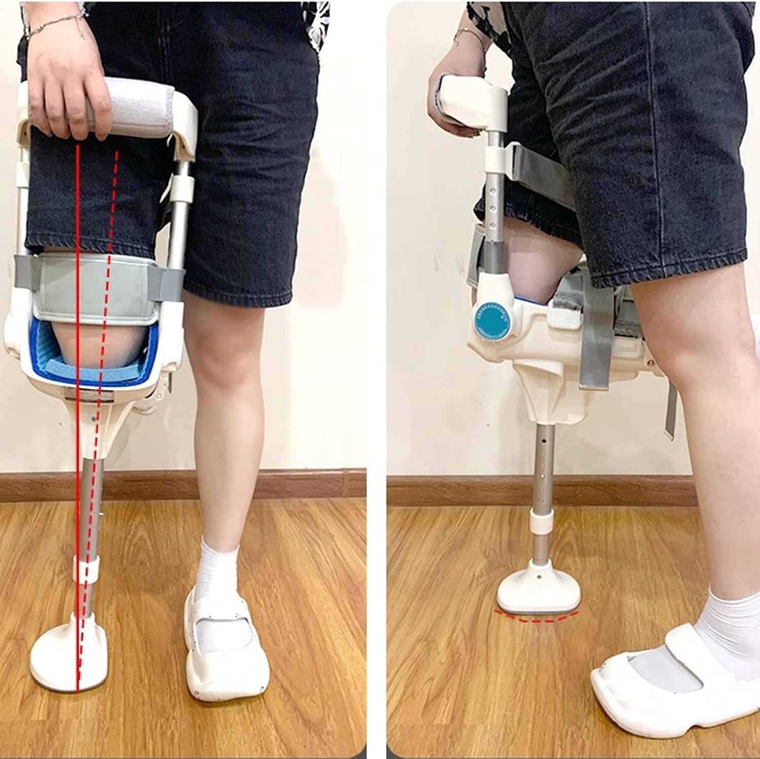 Kula Ortopedyczna Hds Free Crutch, Urządzenie Wspomagające Chodzenie, Podparcie Jednej Nogi, Pomoc W Chodzeniu Na Jednej Nodze, White, Left