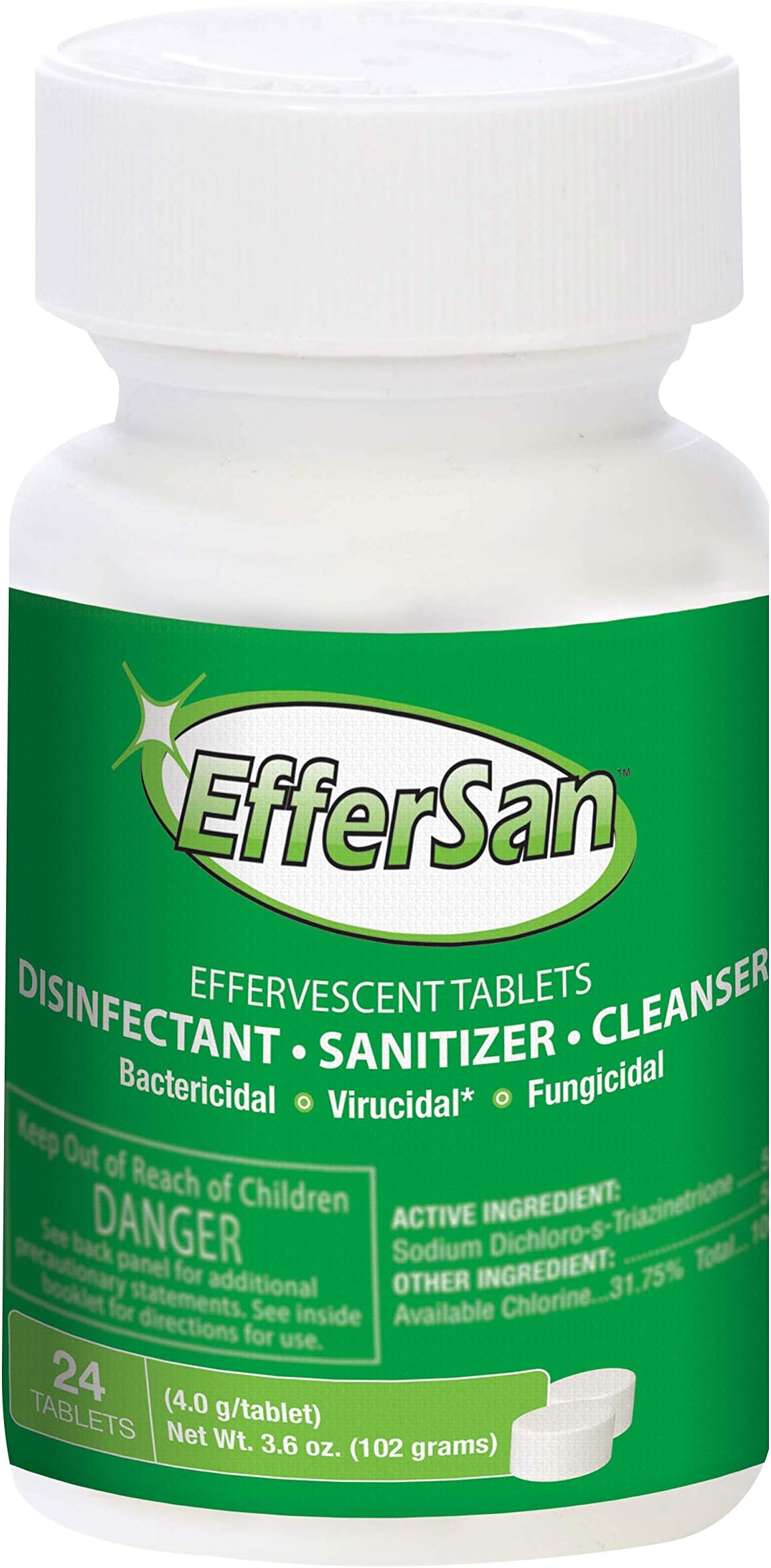Disinfectant Tablets, 4 Grams, Bottle Of 24 Tablets
