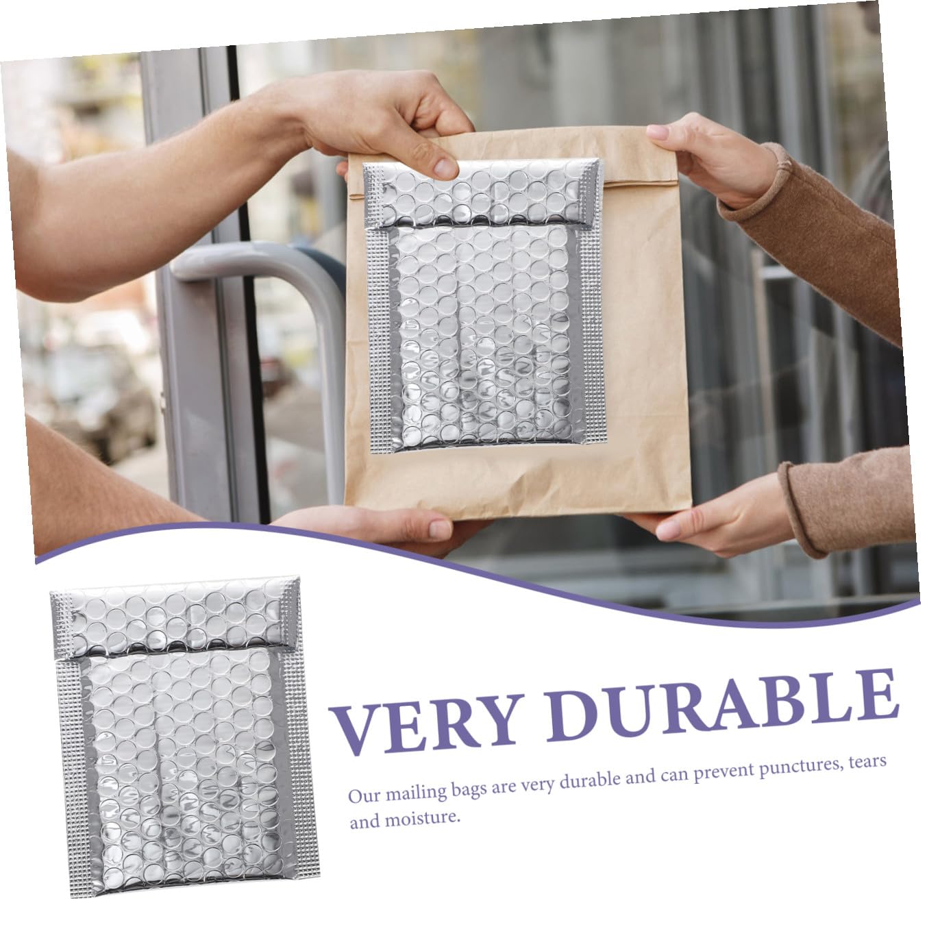 100 Selbstklebende Versandtaschen mit Luftpolsterfolie Gepolsterte Aluminiumbeschichtete Umschläge aus Pe Verschleißfest und Manipulationssicher für Büro und Zuhause