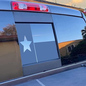 Xinghe for Dodge Ram 2009-2024 Accessories, Back Sliding Window Texas Flag Decal, Matte Black Vinyl Texas Flag Decal for Truck