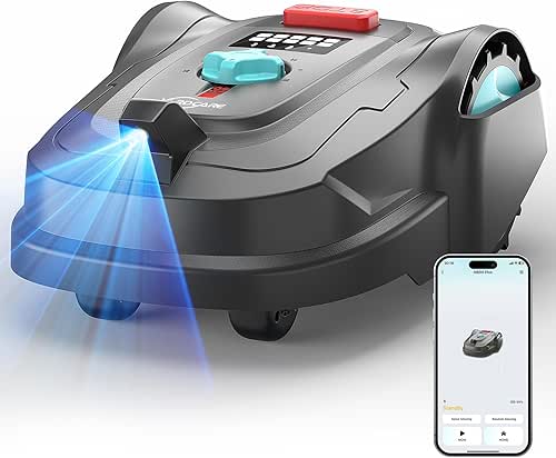 YARDCARE M800Plus Mähroboter ohne Begrenzungskabel,GPS Positionierung,Empf.800m²,KI Vision,U-förmiger Schnitt,Rasenmäher Roboter ohne