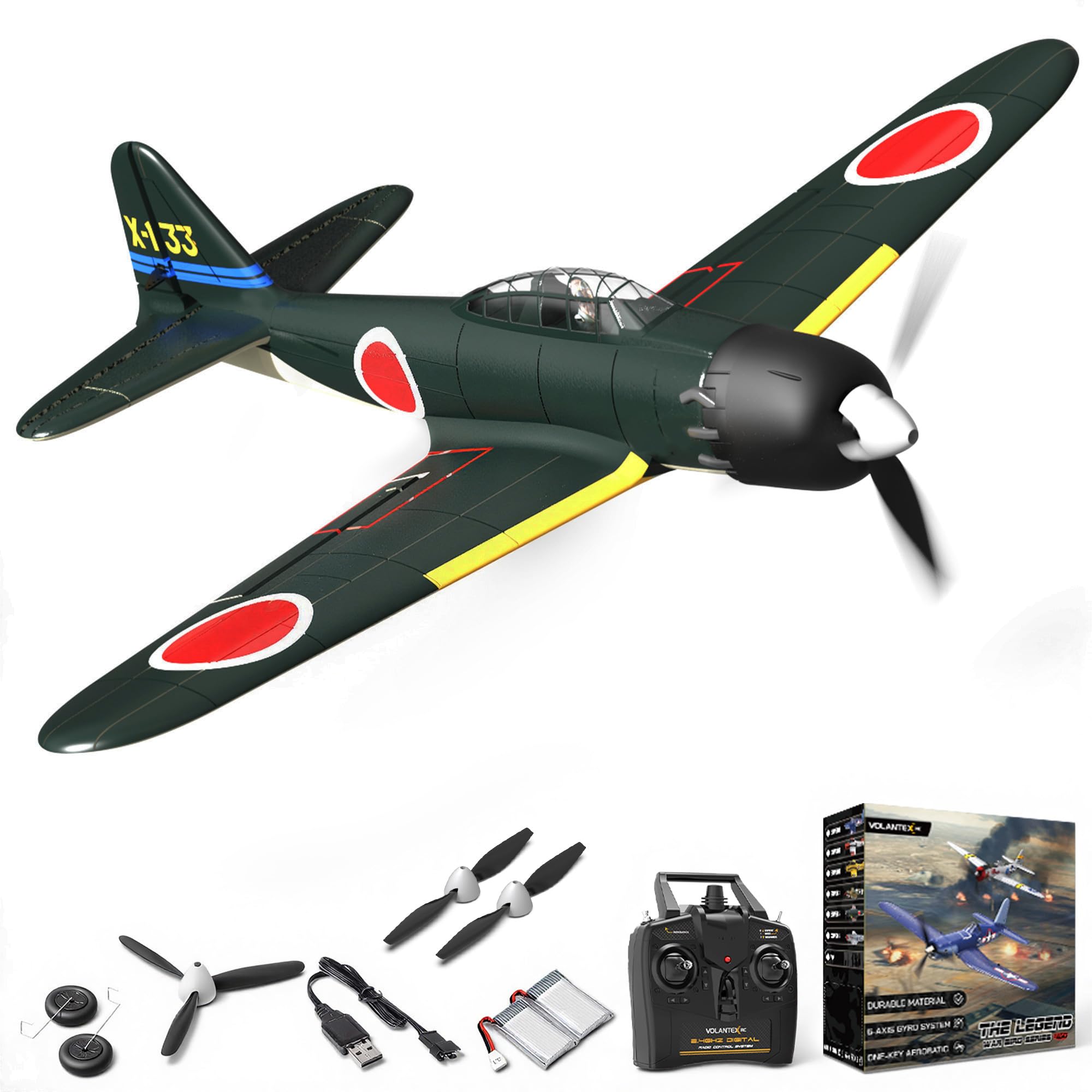 VOLANTEX RC ACM ZERO ラジコン飛行機 Amazon.com: VOLANTEXRC RC Plane for Beginners, 4CH WWII RC