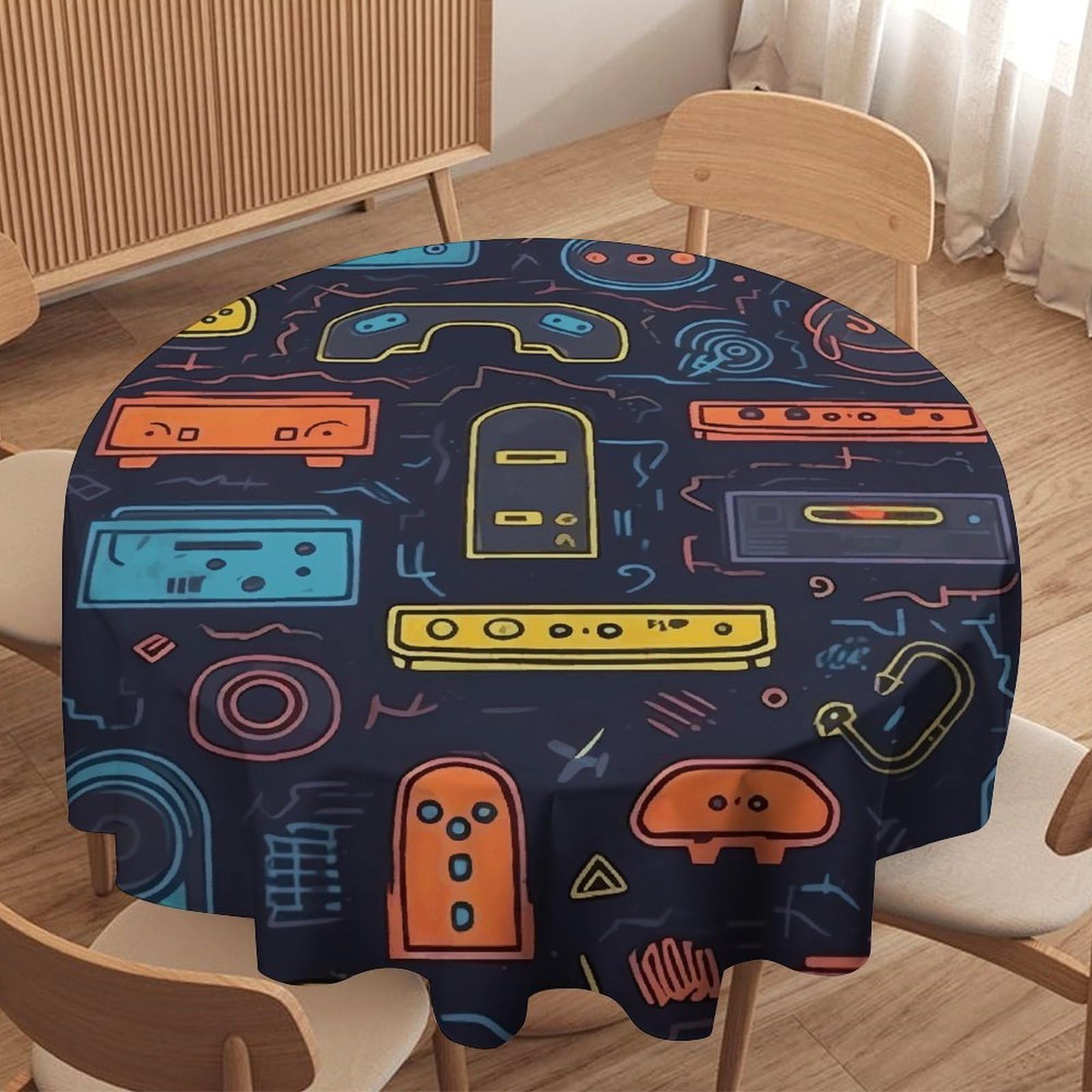 Nappe ronde de pique-nique jeu vidéo pour animer vos fêtes d'anniversaire