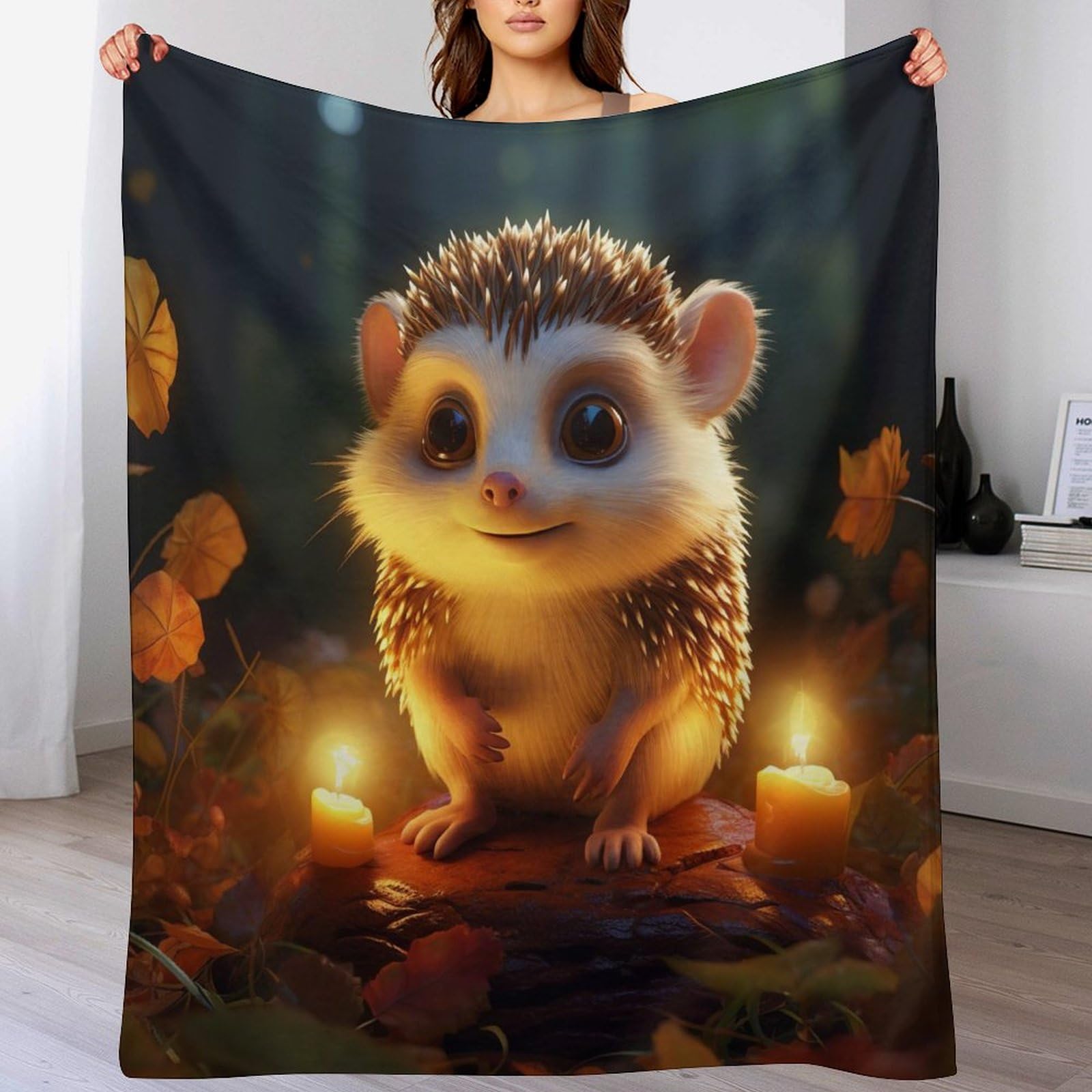 Couverture Duveteuse Super Douce et chaude avec plaid polaire hérisson