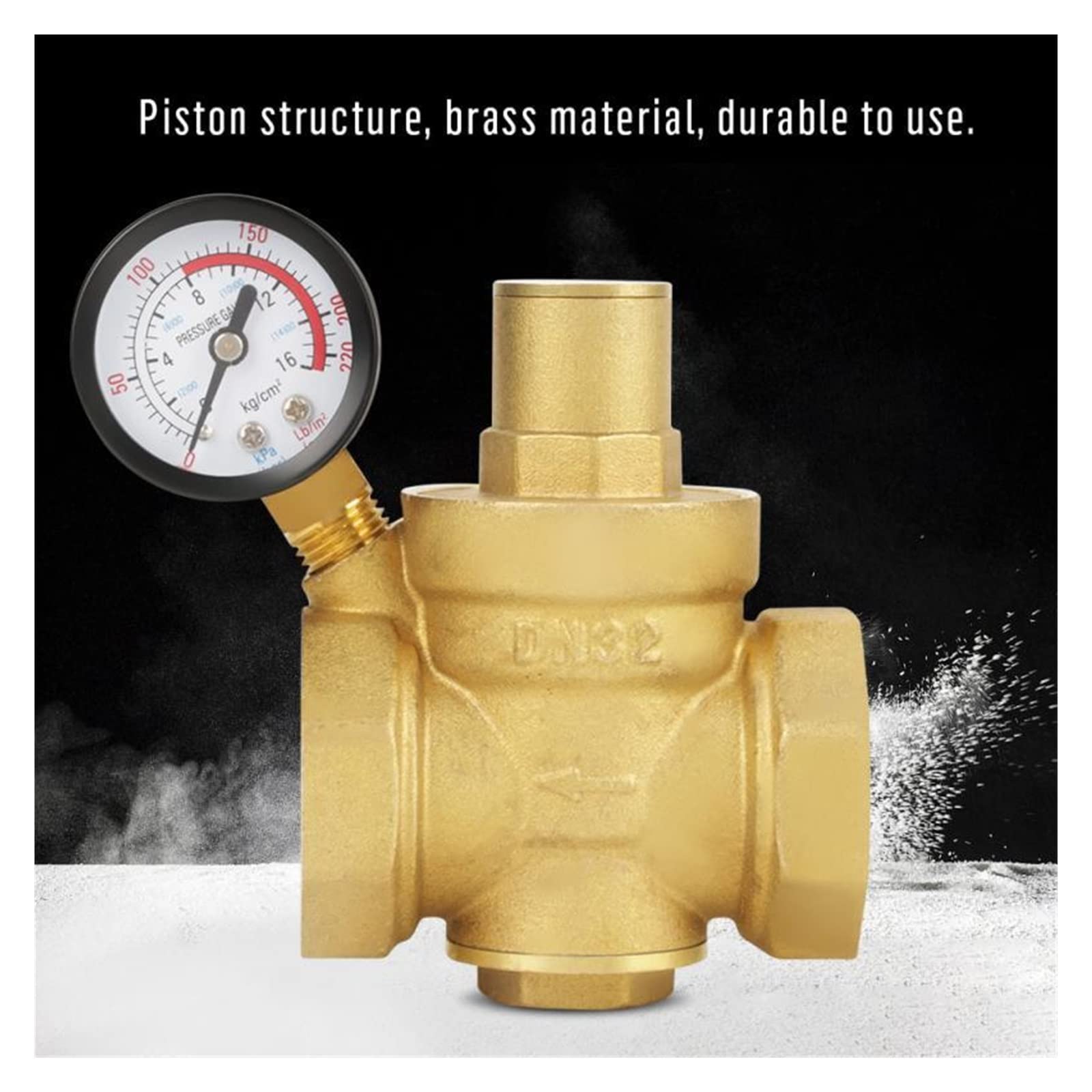 resistir extremos de alta presión y temperatura Válvula reguladora de presión BSP Presión del agua de latón Reducción de la válvula de mantenimiento DN32 Regulador Ajuste de calibre de la válvula de a