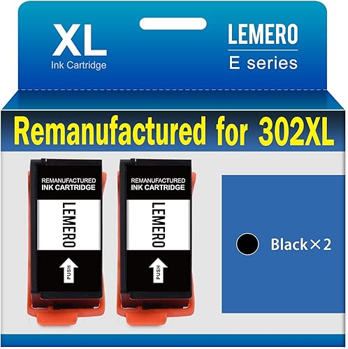 LEMERO Cartucho de tinta remanufacturado de repuesto para impresora Epson 302 302XL 302 XL para usar con impresora Expression Premium XP6100 XP-6100