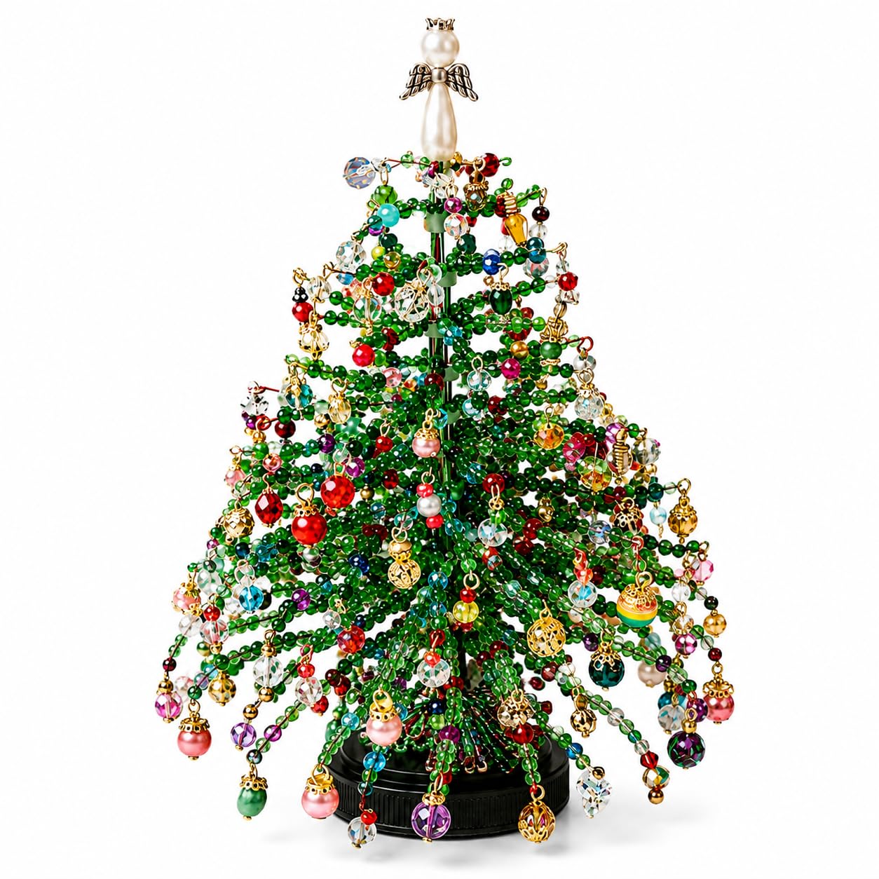 Jingle Beads Christmas Tree , DIY Beaded Christmas Tree Kit with lights