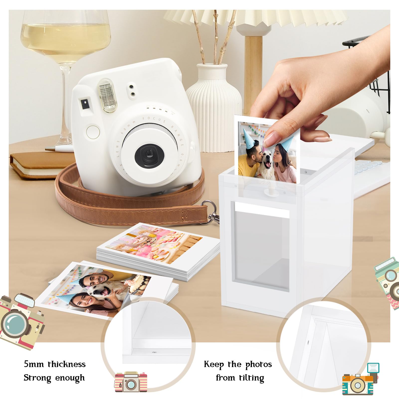 Instax Picture Frame WINKINE Acrylic Polaroid Photo Storage Box - Main Image