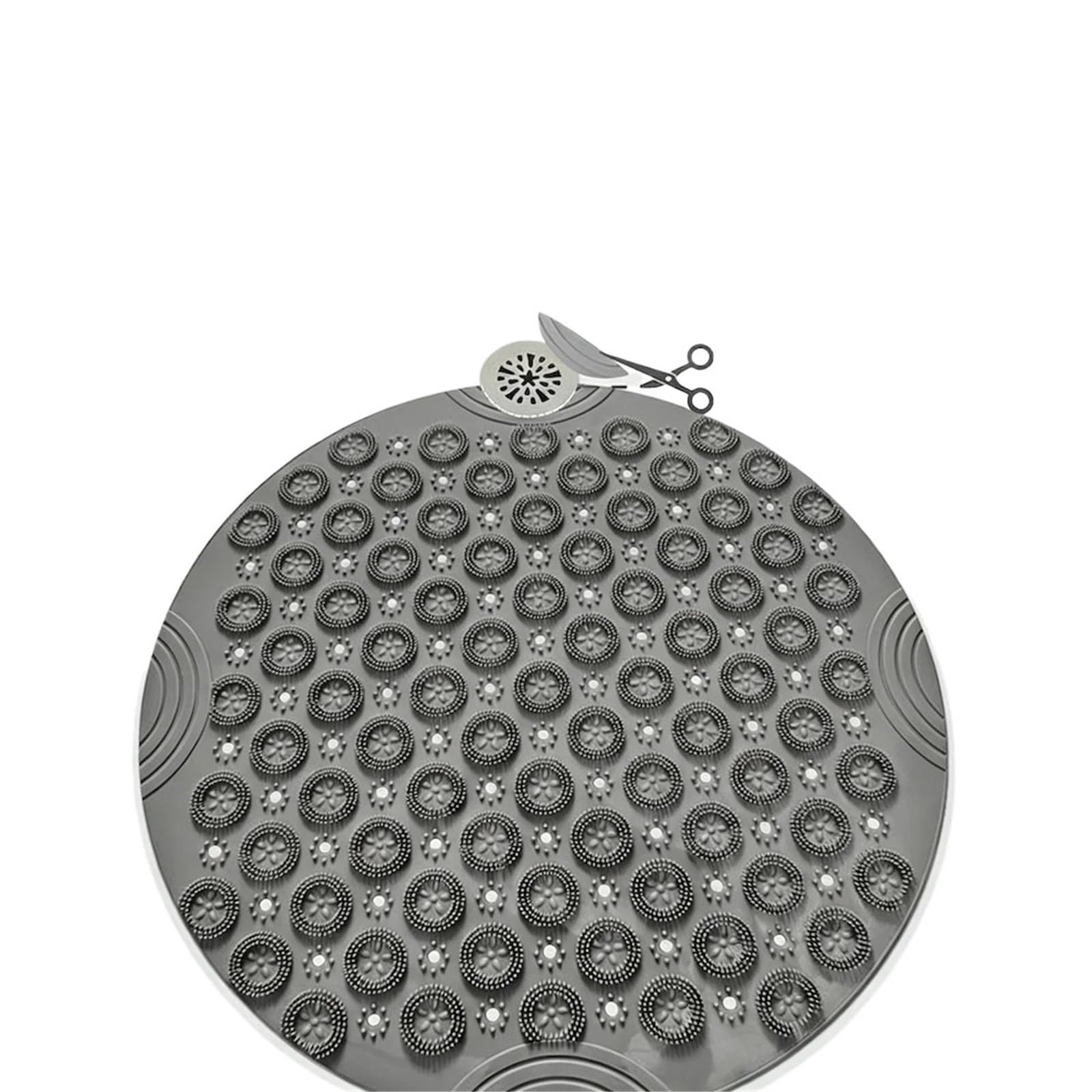 Alfombra Bañera Antideslizante Alfombra de Baño Redonda 55x55cm | Baño de ducha antideslizante lavable a máquina con orificios de drenaje y ventosas(LightBlue)