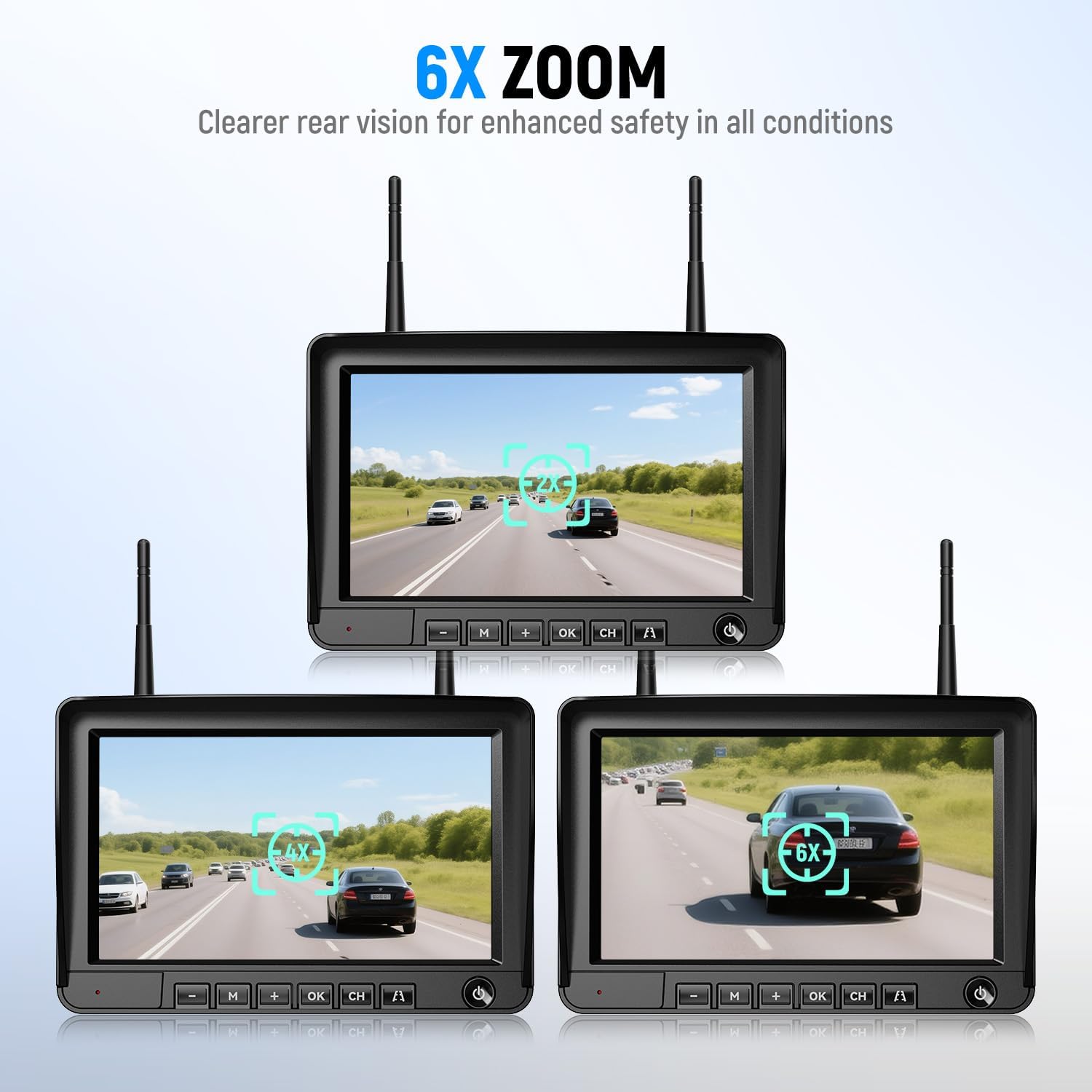 Wireless Backup Camera for Truck 7'' 1080P HD Monitor with DVR, BSD Alert RV Backup Camera System 18 LED IR Night Vision Reverse Camera Support 4 Cameras Rear View Camera for Car,Trailers, 5th Wheels