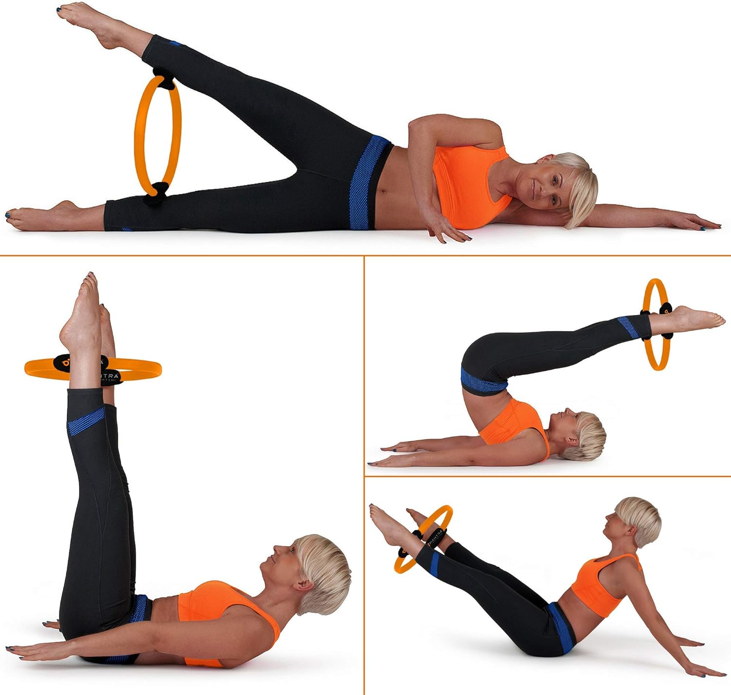 Pilates Ring Circle, Yoga Ring Inner Thigh Exercise Equipment for Women & Men, Pilates Equipment for Home Workouts, Magic Circle Pilates Ring Inner Thigh Toner, Fitness Ring with Wall Poster & Bag : Sports & Outdoors