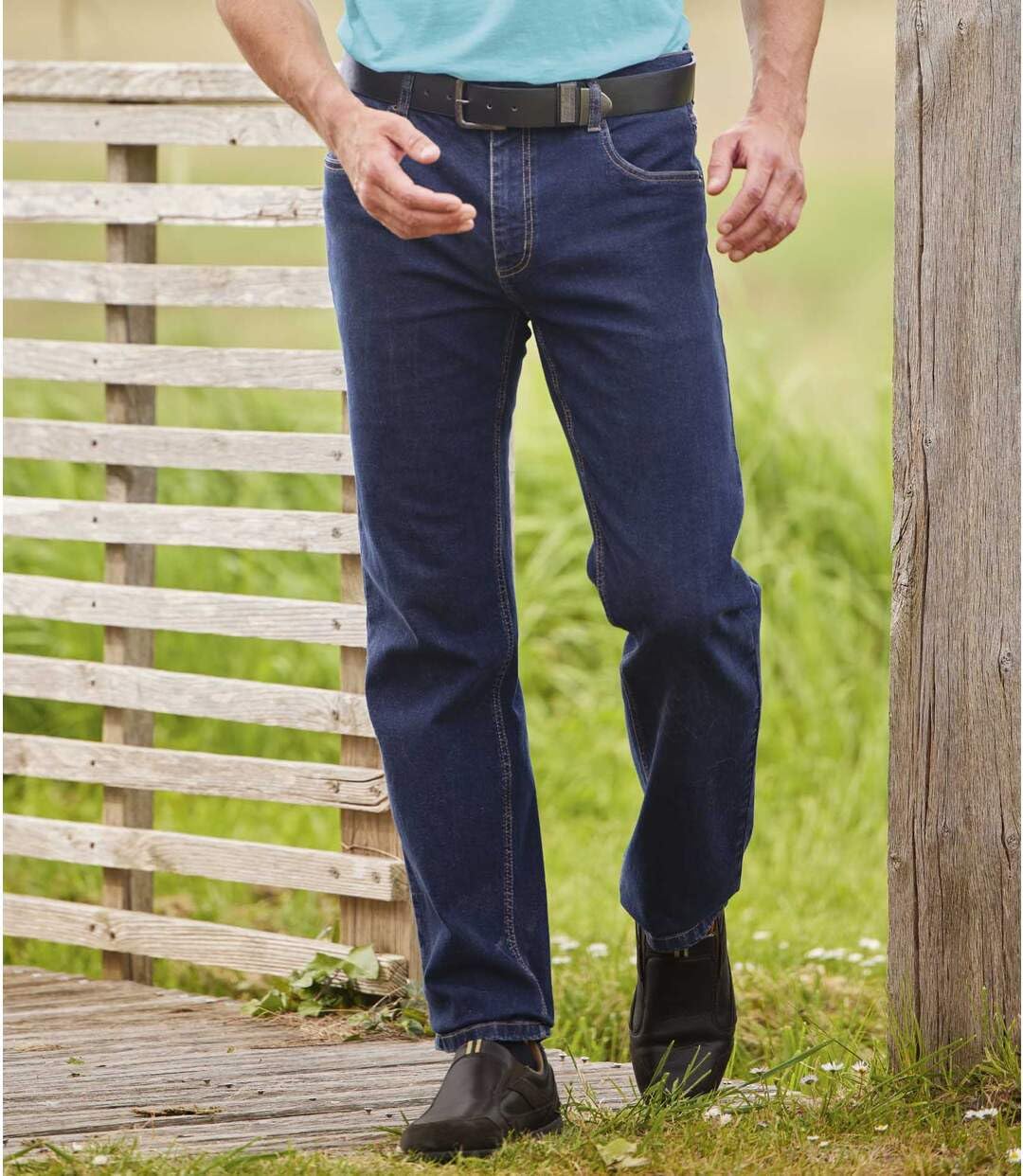 ATLAS FOR MEN - Pack de 2 Vaqueros Hombre Elásticos Regular - Pantalon Pantalones Tejanos - Cremallera Botón - Disponibles en Tallas Grandes