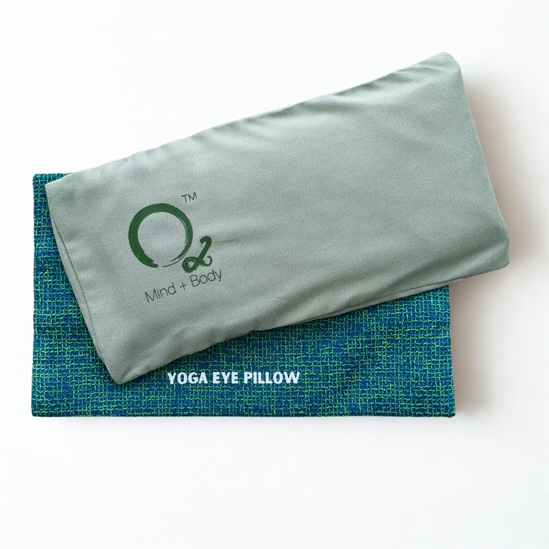 Yoga Eye Pillow with Flax Seeds and Lavender, Aromatherapy Weighted Eye Mask for Meditation and Relaxation (Pastel Green)-image-2