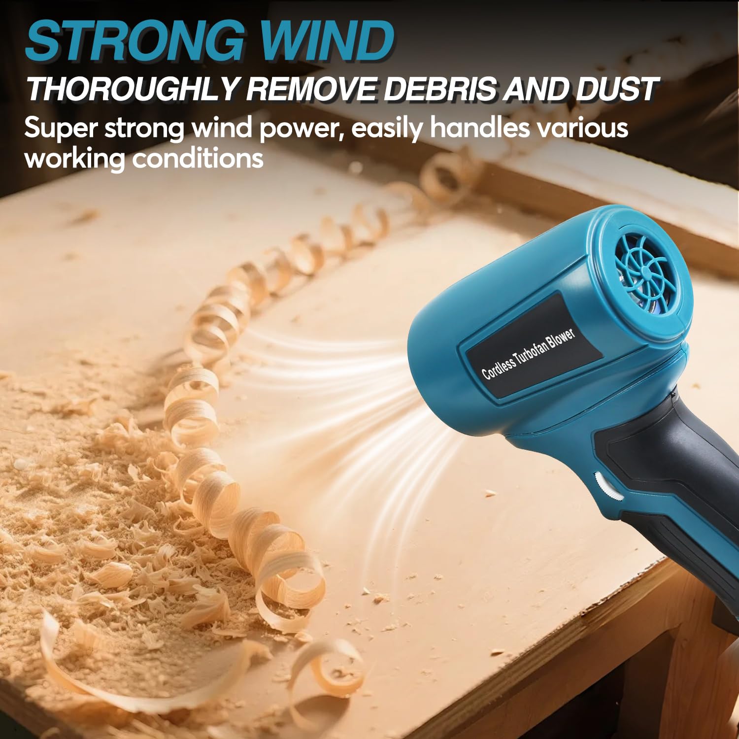 Mini Jet Gebläse, Tragbares Luftgebläse für Makita 18V Akku, Schnurloser 130000RPM Violent Turbo Ventilator, 4-Gang-kabelloser Hochgeschwindigkeits-Handventilator für Tastaturen, Camping,