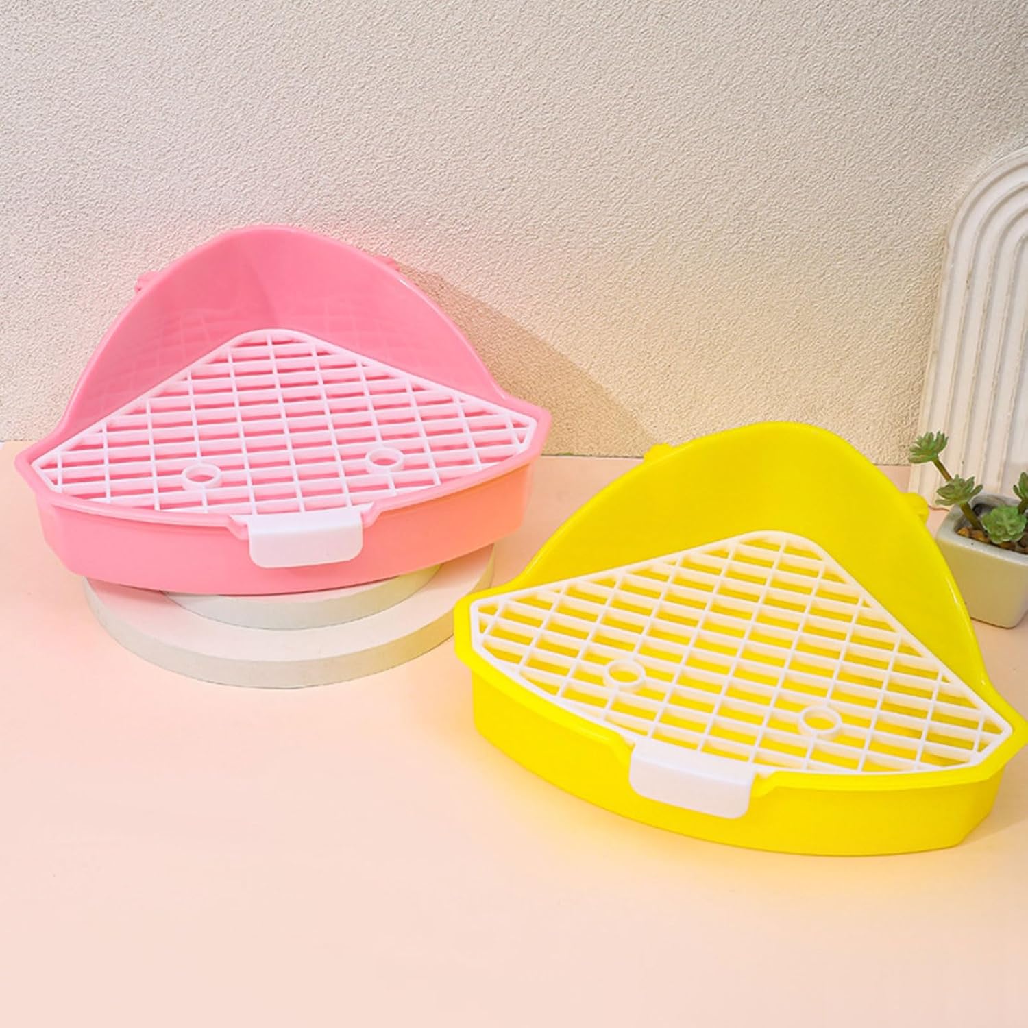 Pet Habitats Decor Potty Training Litter Box Hamster, White | Bedding Box Cage Corner Toilet Litter Tray for Small Pet Animal