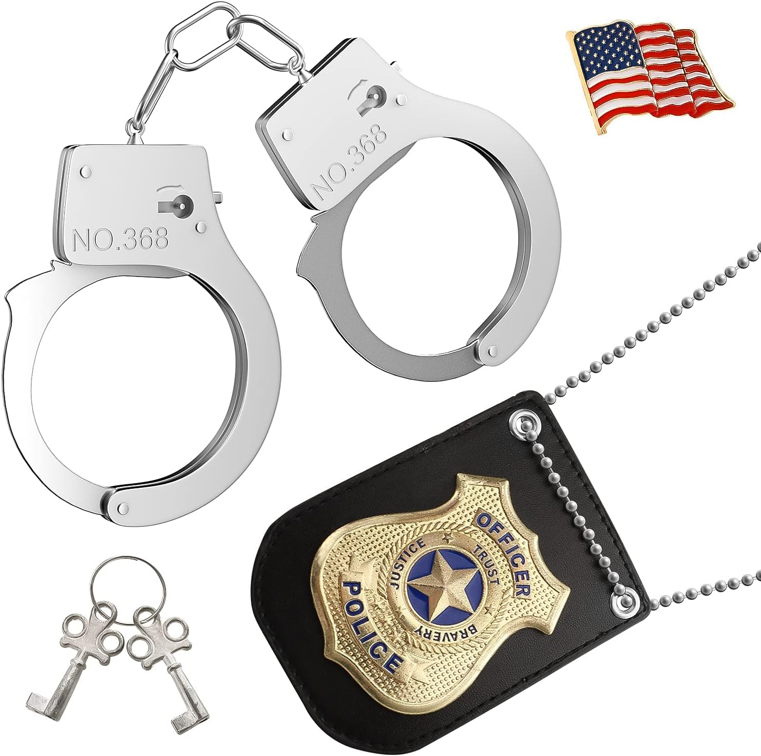 AUUABEARONN Police Badge Police Pretend Play Toy Set for