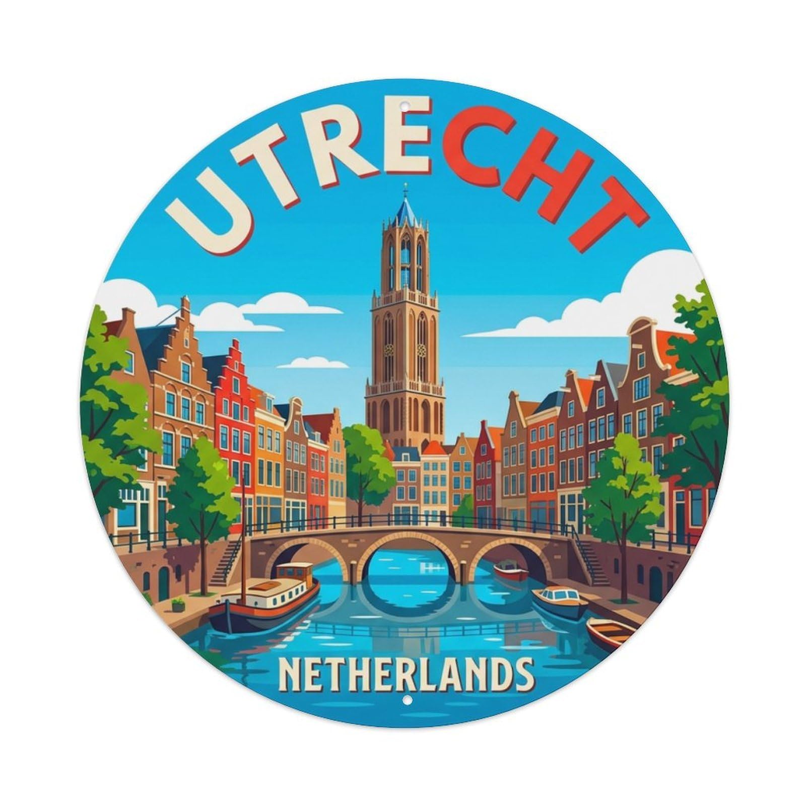Galvaxio Style Netherlands Vintage Travel Utrecht Metal Tin Sign