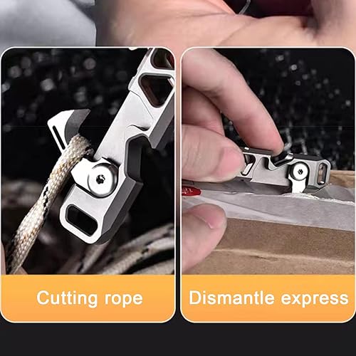 Miniatura 6 de Titanium Mini EDC Pry Bar Pocket Tool Pry Bar Bottle Opener Keychain Outdoor ToolMultitool Tools Titanium Hand tools for Men Stonewash