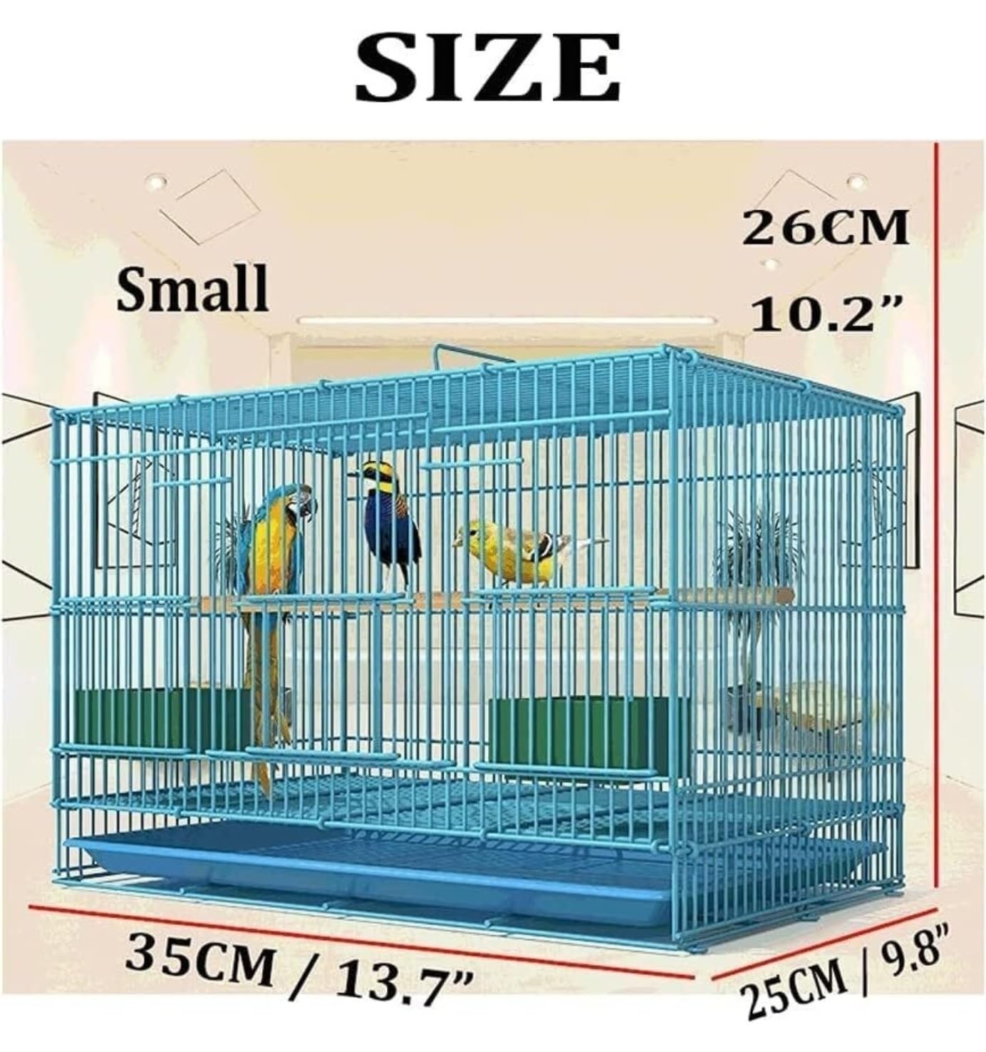 Gabbia per Uccelli Gabbie per Uccelli in Ferro Battuto Gabbia per con Supporto Rotante per Quadrate Ad Alta capacità per La Casa degli Voliera(S)