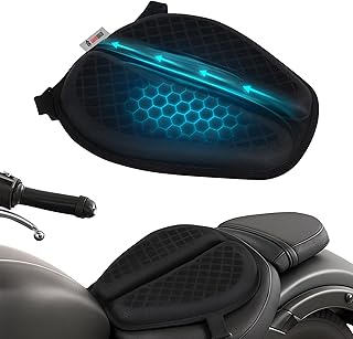 Grandbiker® Universal Fit Gel Air Seat Cushion | 3D Honeycomb Gel Structure Cover for Long Rides | Detachable Cover | Lumb...