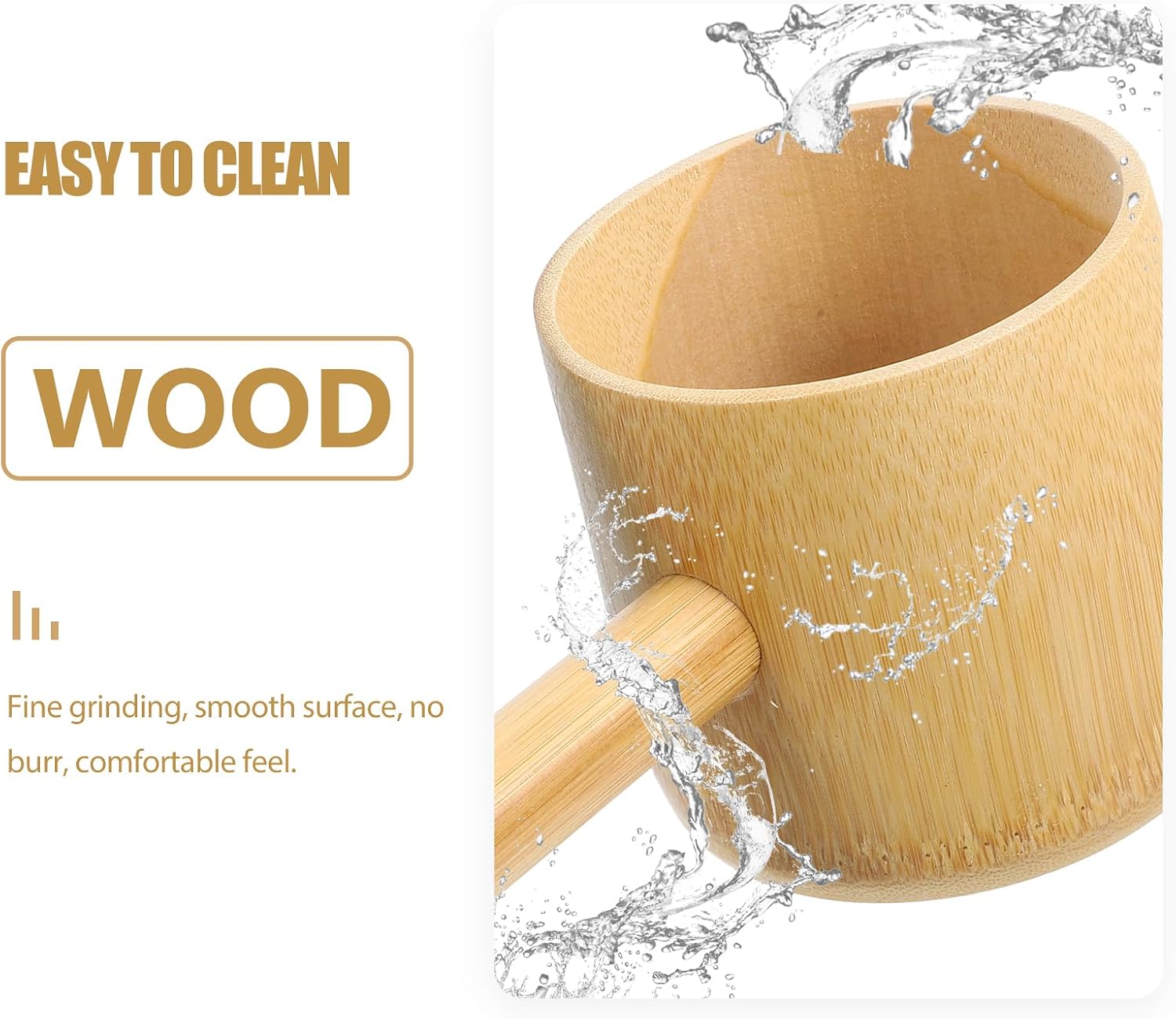 HOMSFOU Bamboo Water Scoop - Ergonomic Water Ladle for Bathing Tea Ceremony and Cooking - Natural Bamboo Dipper for Home and Restaurant Use