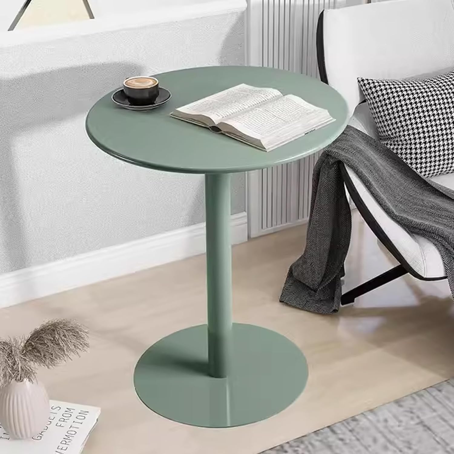 Round Pub Bar Table,Bistro Pub Table Round Tall Top Table, Metal Cocktail Drink Table Sofa Side Table, Coffee Counter Table Indoor Home End Table, Small Accent Table(40x40x72cm)