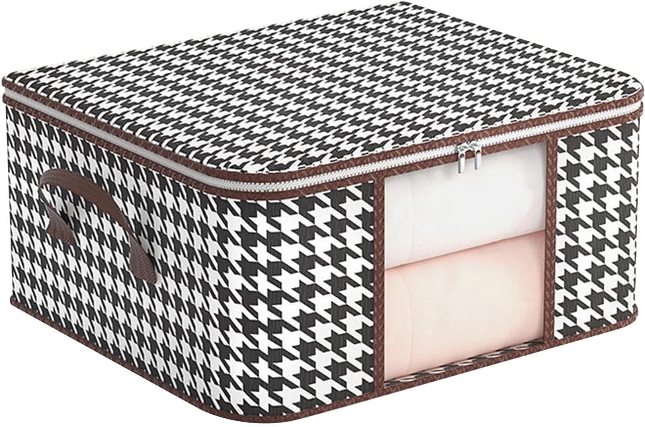 13x13 Storage Bins Houndstooth Cotton Quilt Storage Bag
