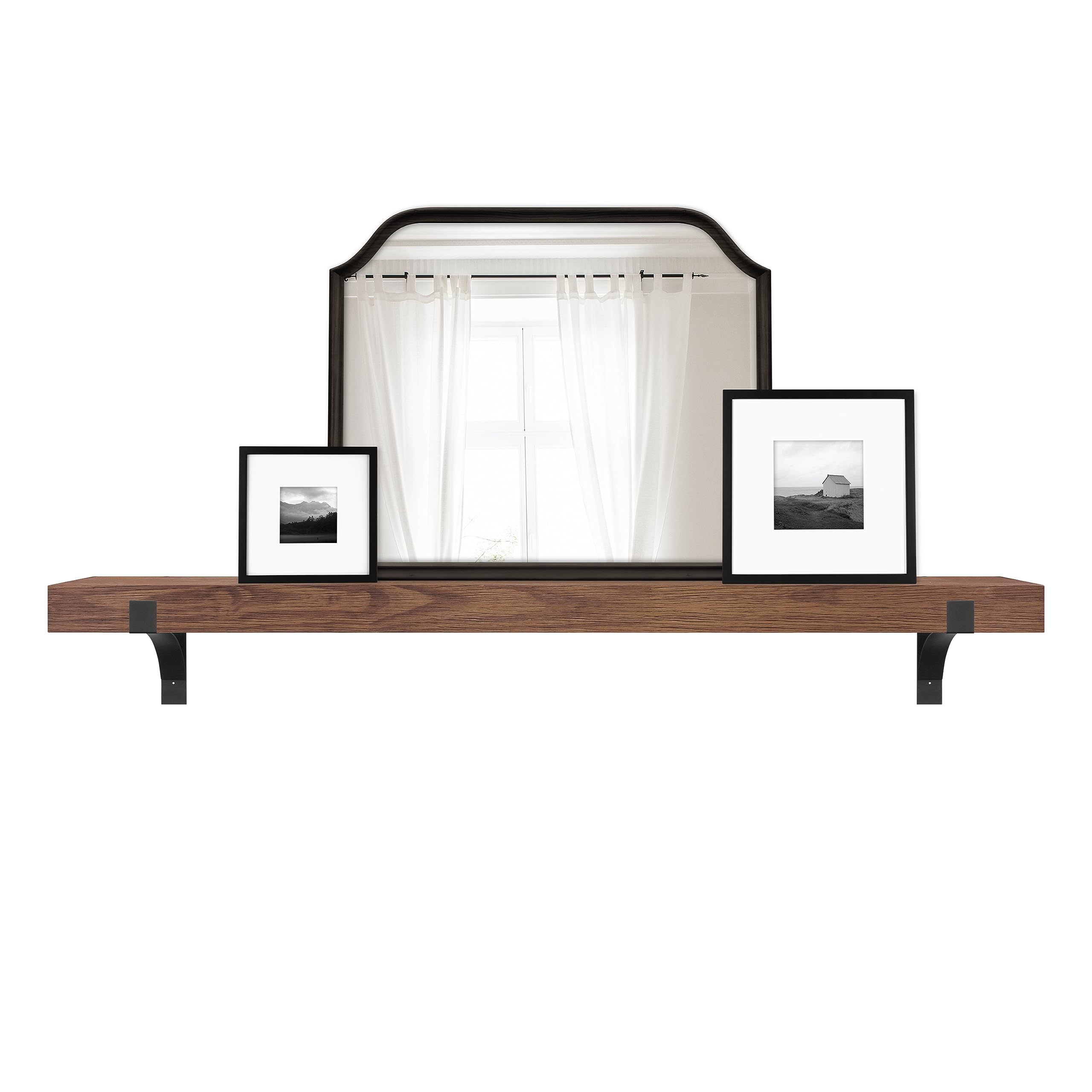 MCS Master &amp; Co Mantel, 72", Walnut Woodgrain, Floating Shelf