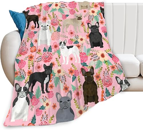 Miniatura 10 de Manta de Corgi regalos para las amantes de Corgi para mujeres, lindas flores corgis, manta de franela de forro polar, suave y cálida manta rosa para